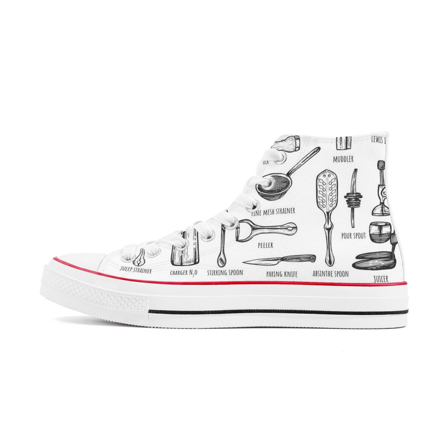 Shoes Classic High Top Canvas barware DrinkandArt