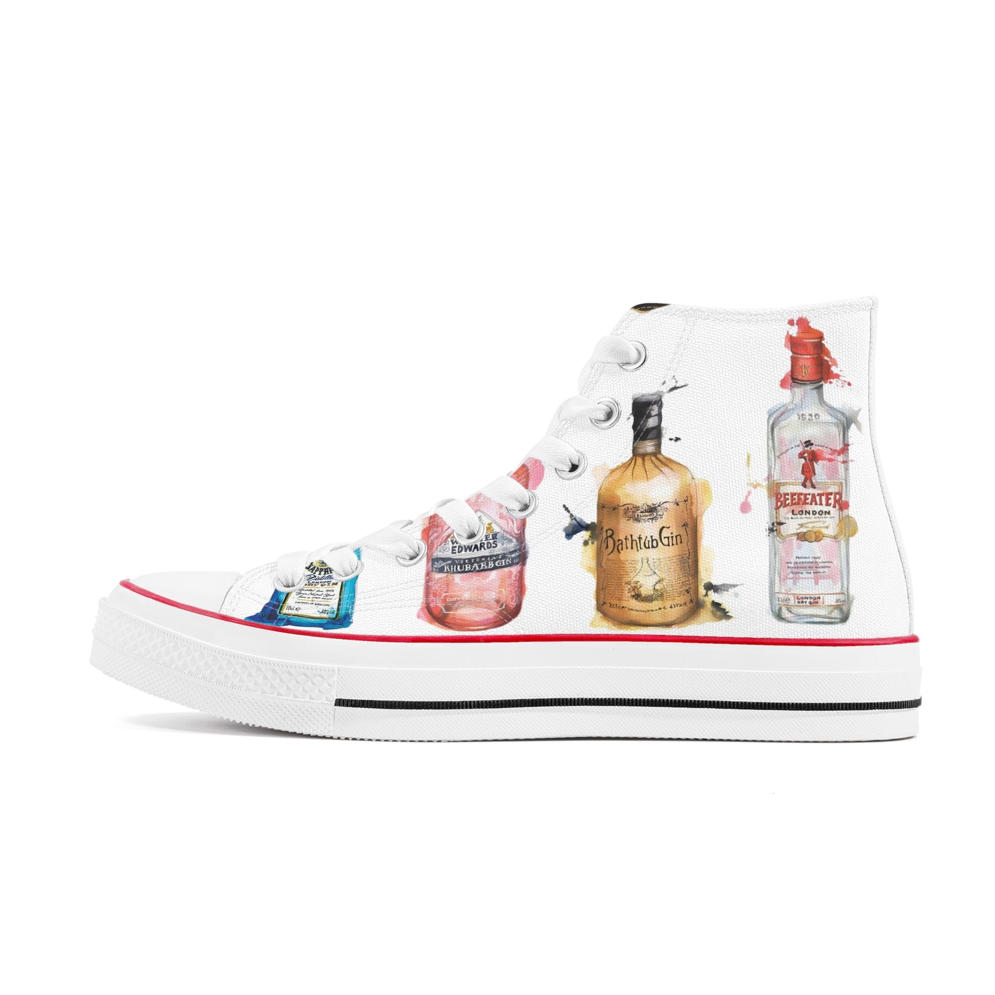 Shoes Classic High Top Canvas gin watercolor DrinkandArt