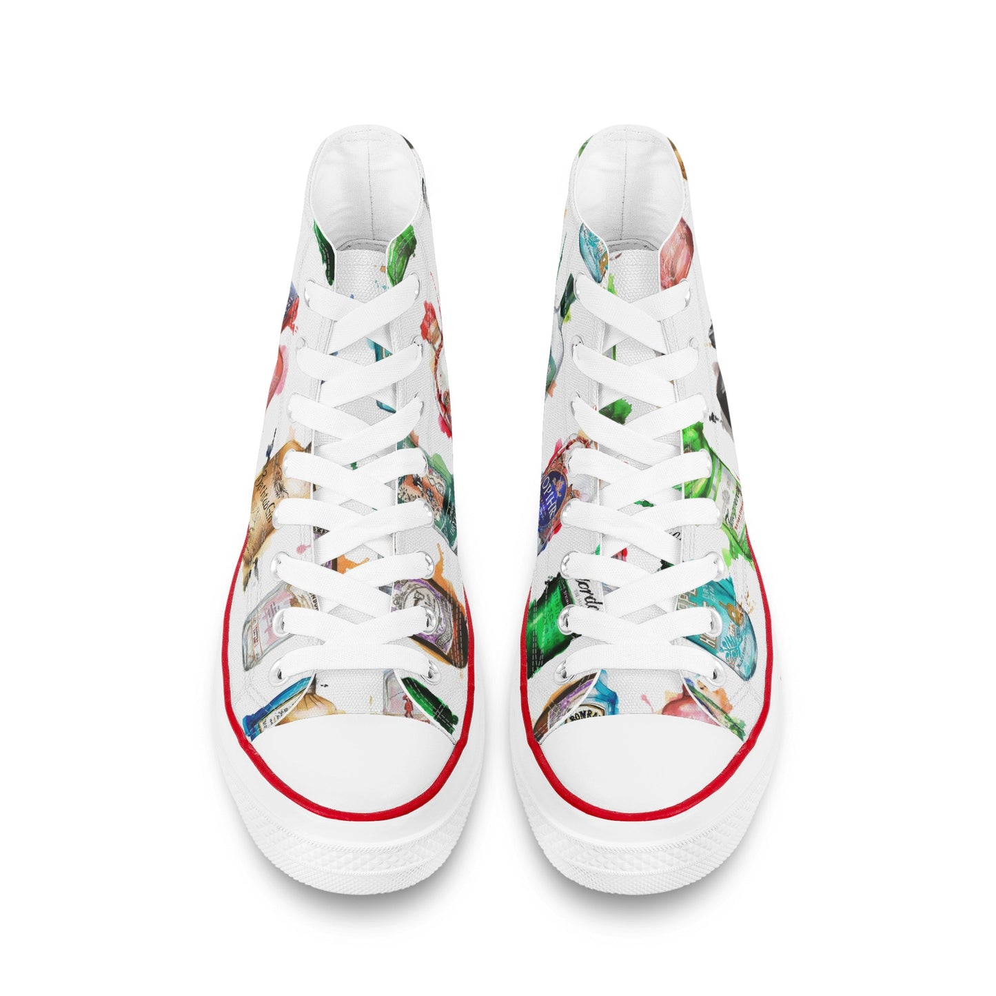 Shoes Classic High Top Canvas gin watercolor DrinkandArt