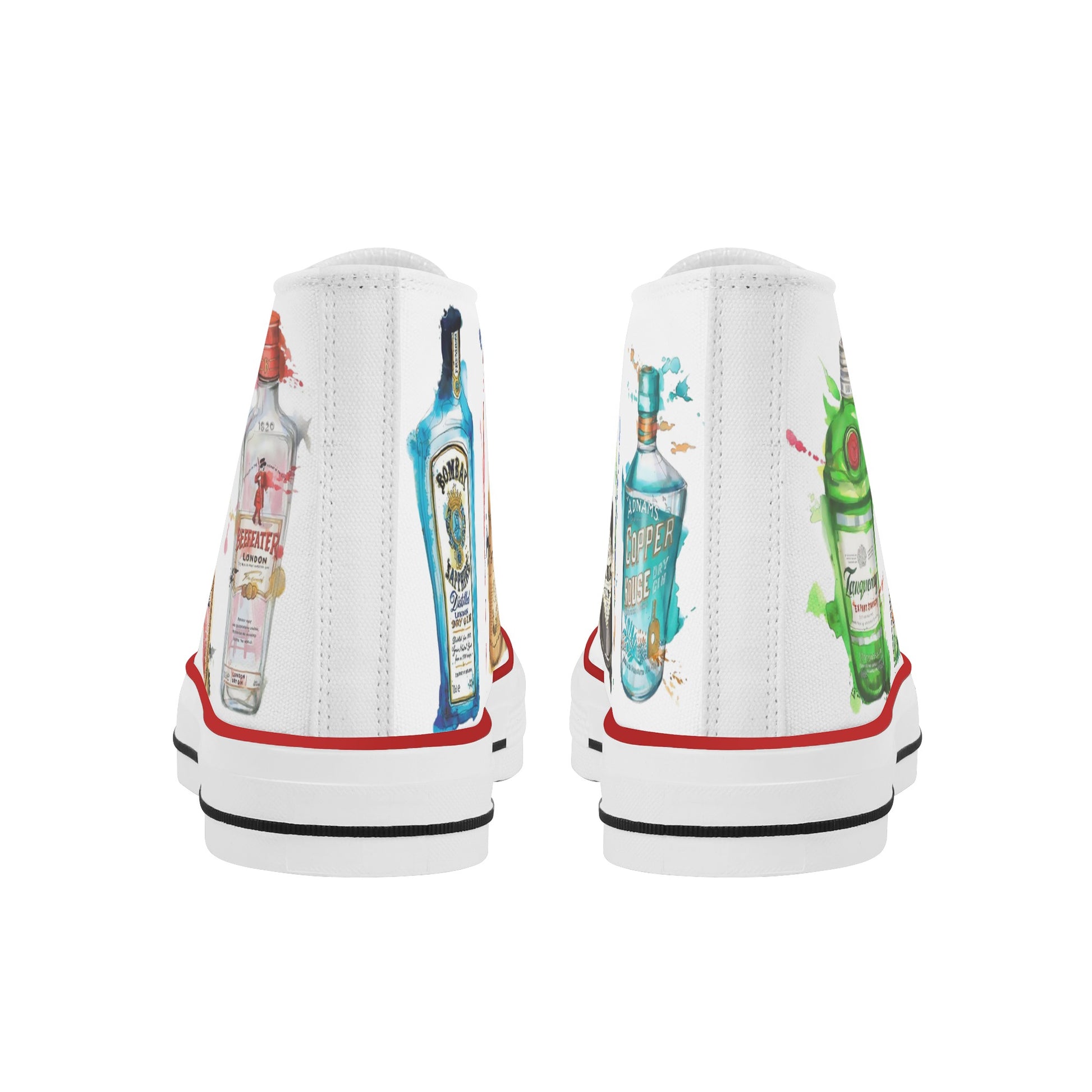 Shoes Classic High Top Canvas gin watercolor DrinkandArt