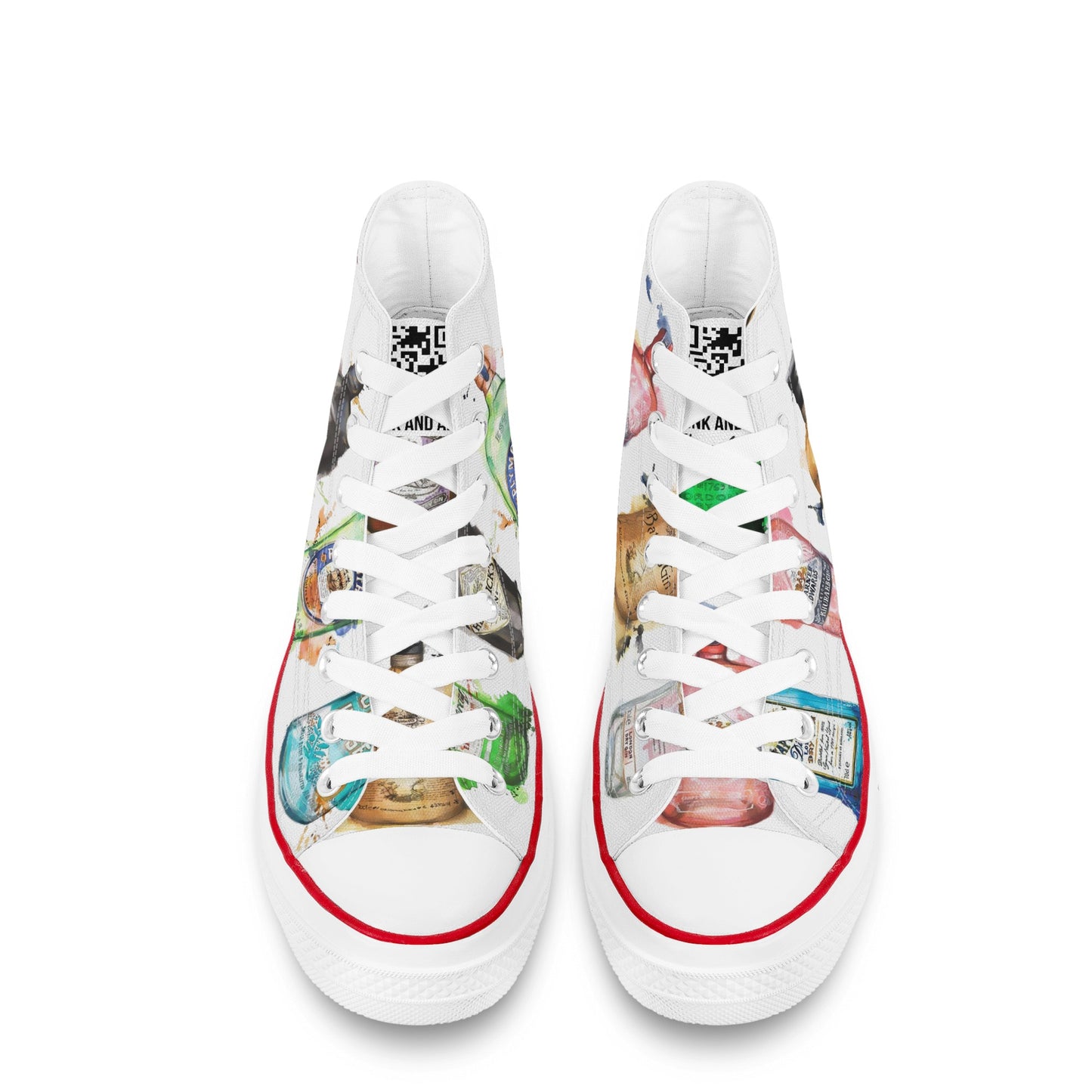 Shoes Classic High Top Canvas gin watercolor DrinkandArt