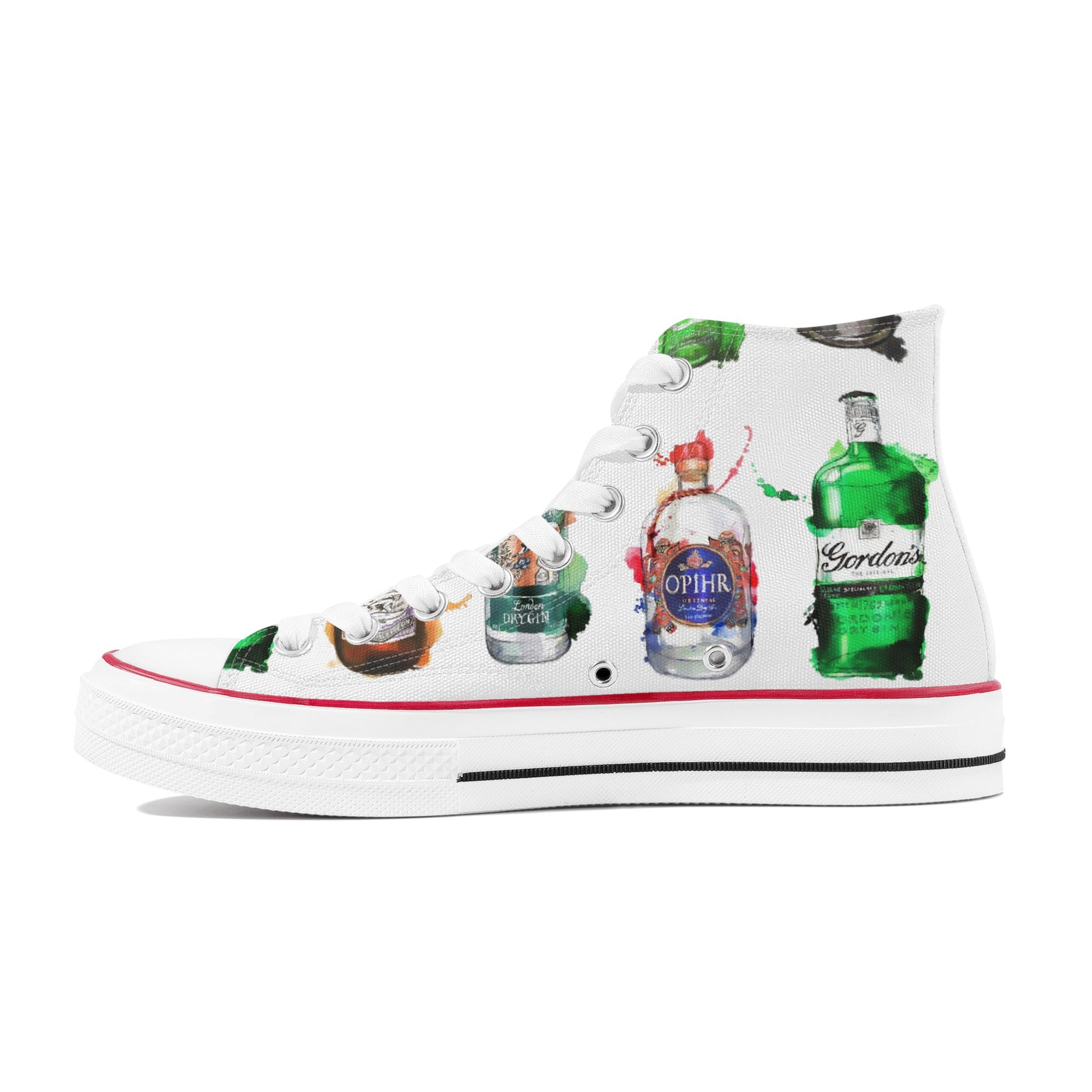 Shoes Classic High Top Canvas gin watercolor DrinkandArt