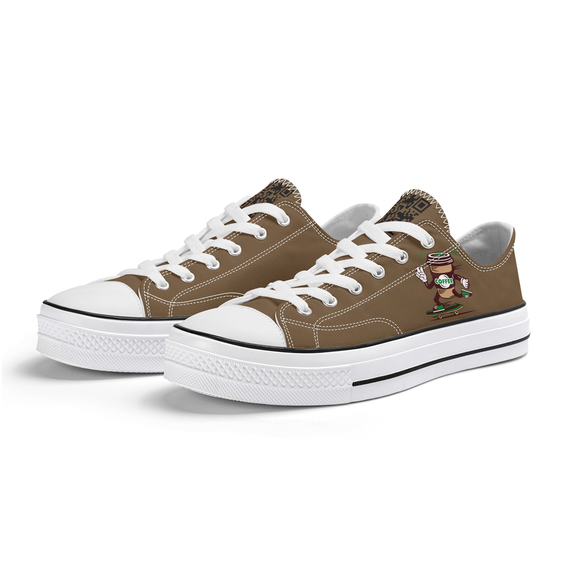 Shoes Classic Low Top Canvas skateboarder coffee DrinkandArt