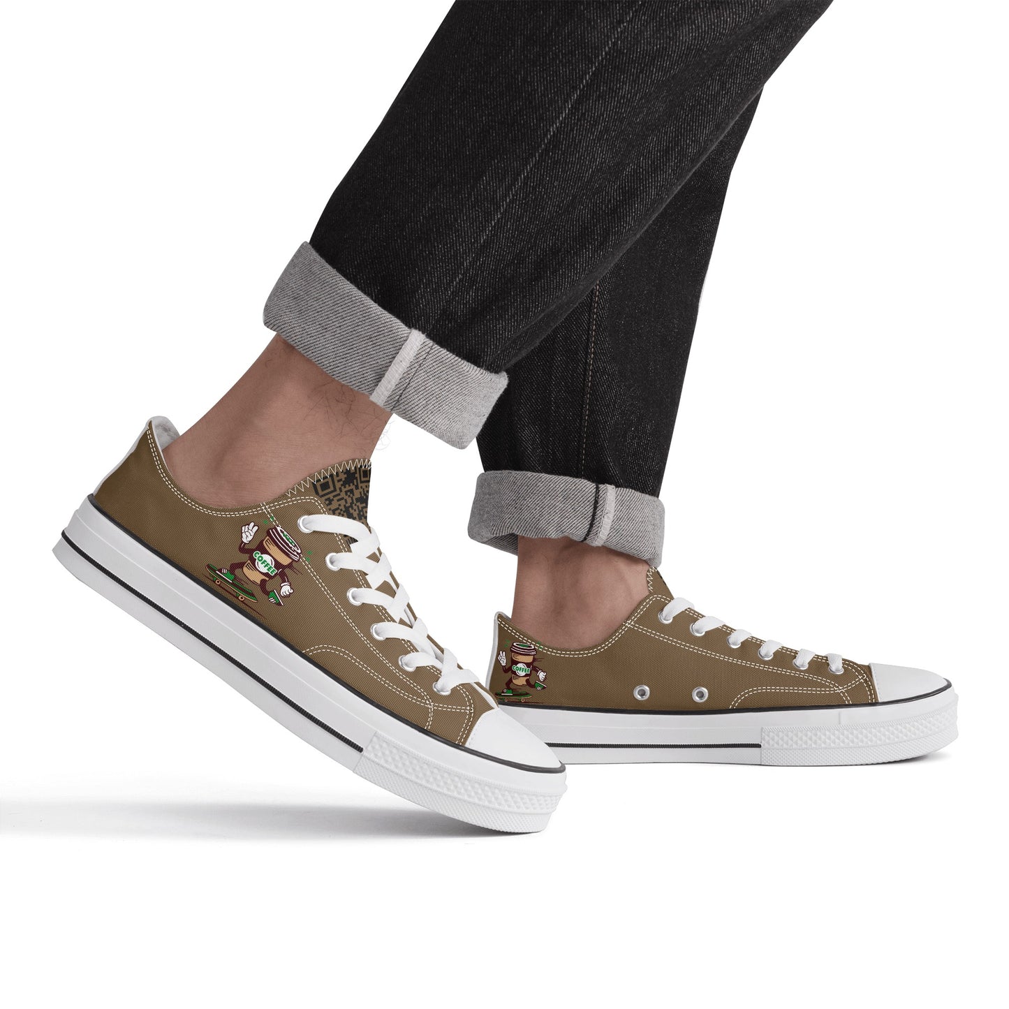 Shoes Classic Low Top Canvas skateboarder coffee DrinkandArt