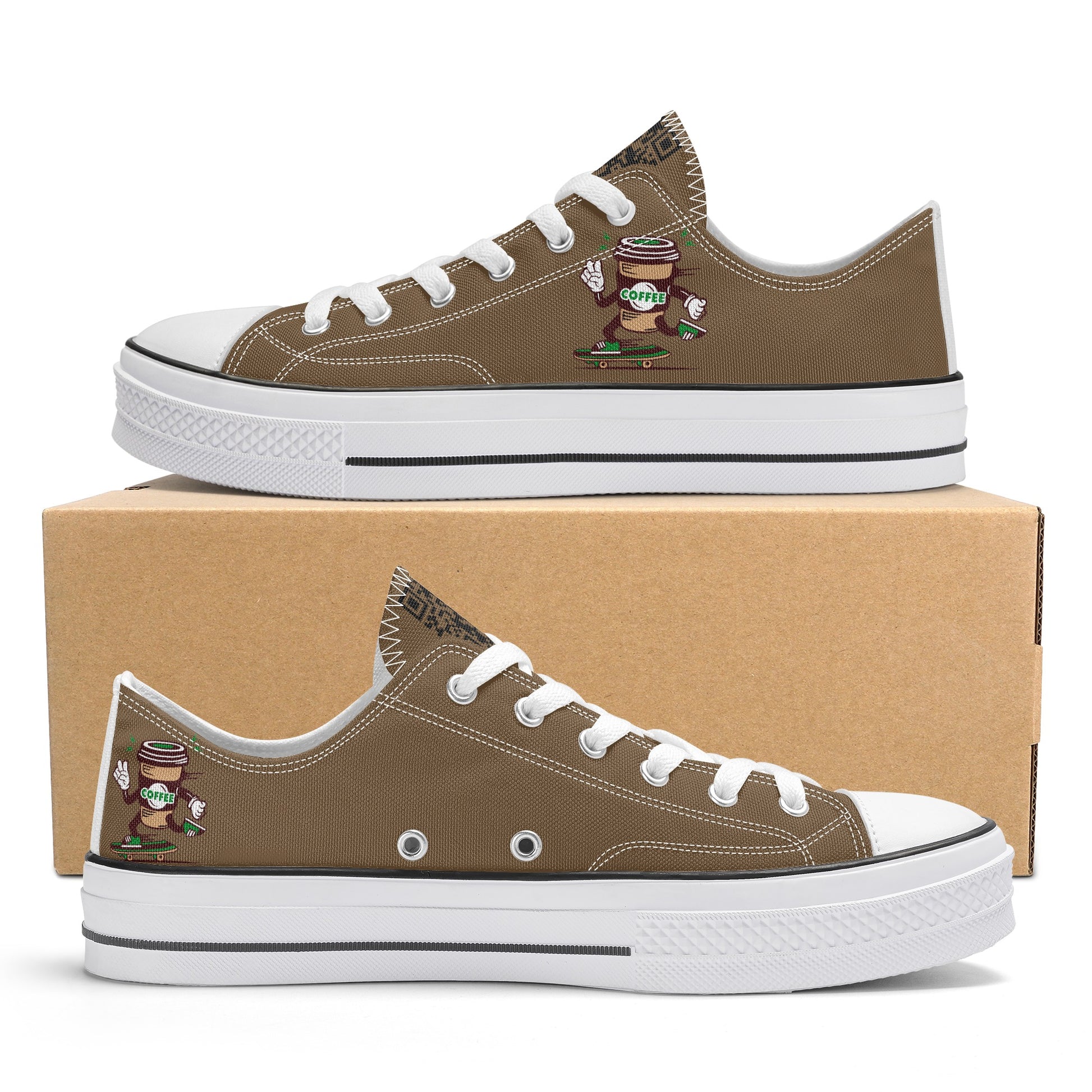 Shoes Classic Low Top Canvas skateboarder coffee DrinkandArt