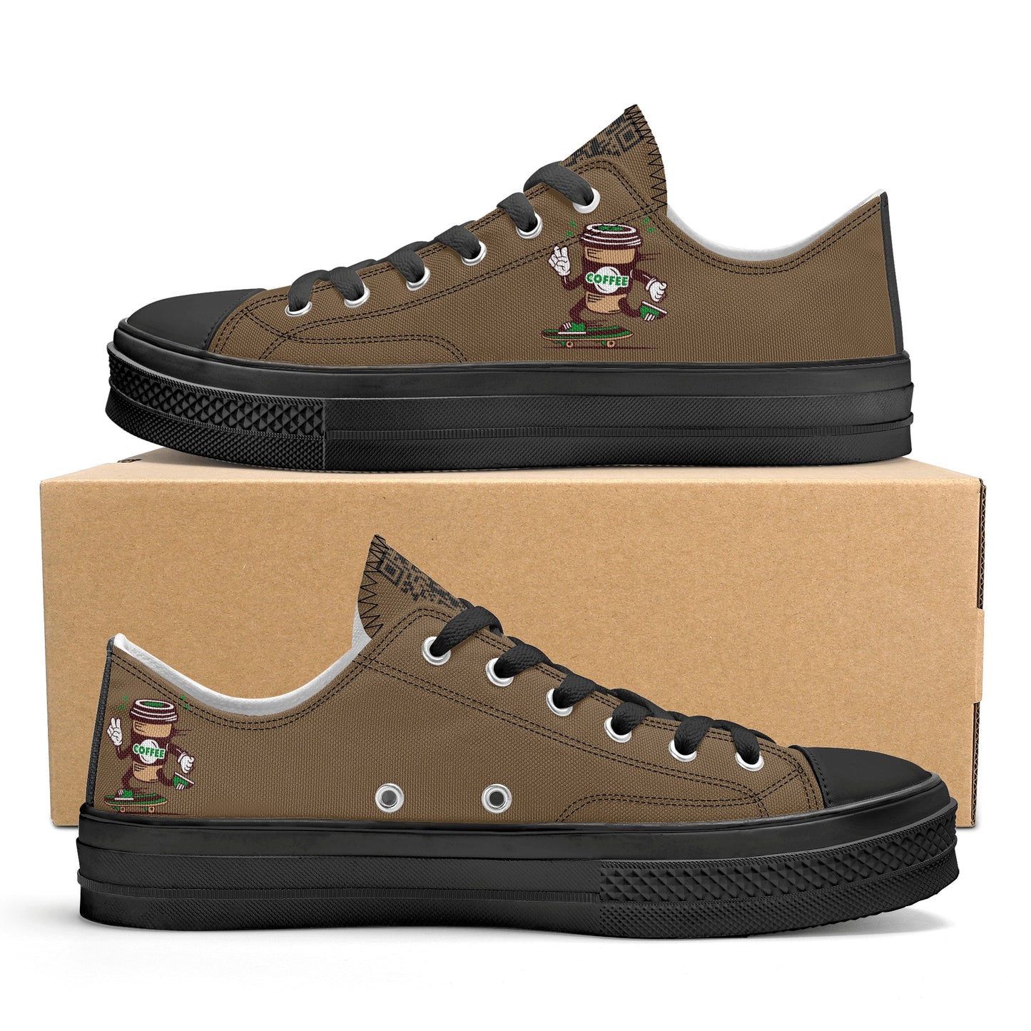 Shoes Classic Low Top Canvas skateboarder coffee DrinkandArt