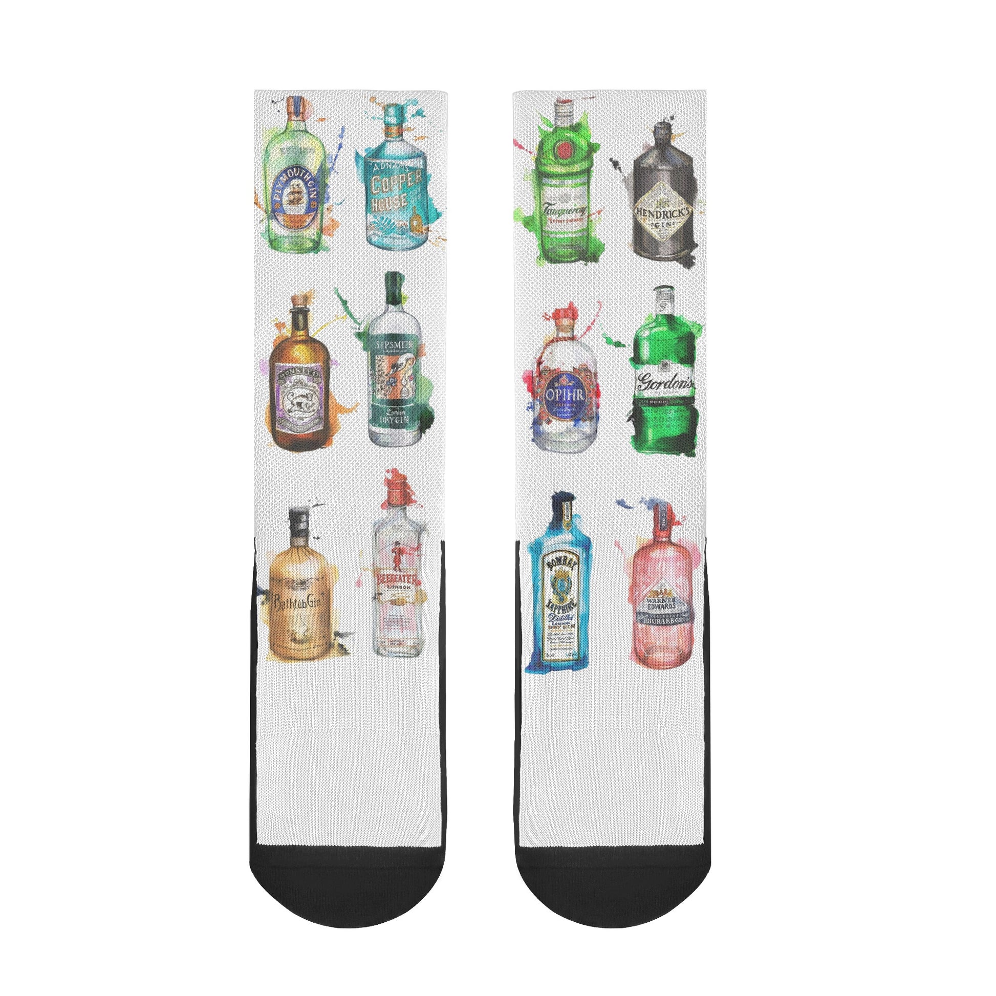 Socks watercolor famous gins DrinkandArt