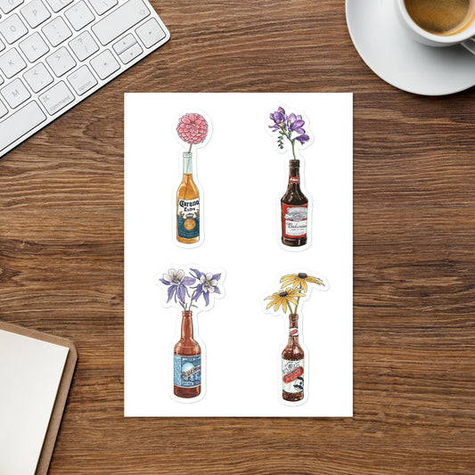 Sticker sheet beers flowers 01 DrinkandArt