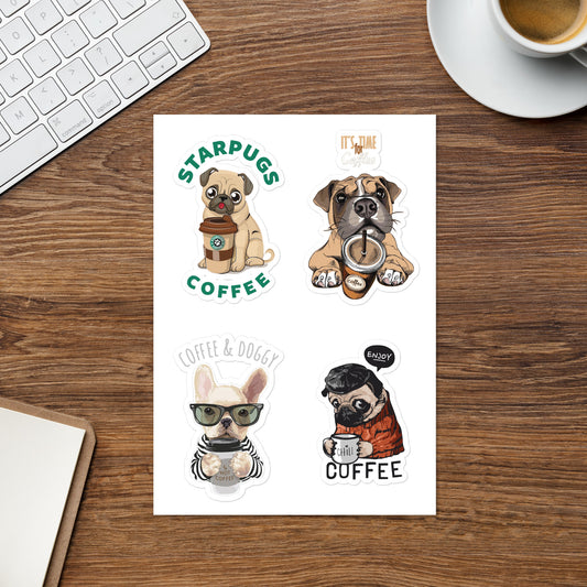 Sticker sheet dog coffee art DrinkandArt