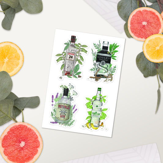 Sticker sheet floral art gin beefeater DrinkandArt