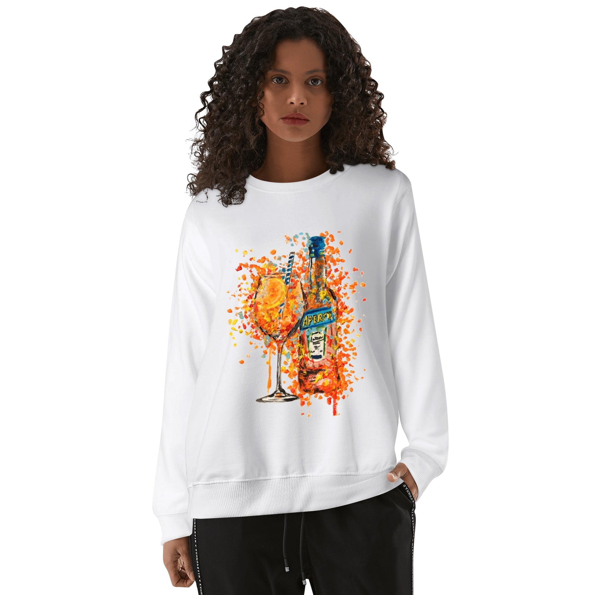 Sweatershirt Cotton Aperol carnival DrinkandArt