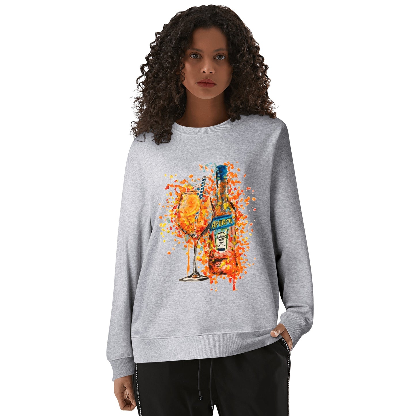 Sweatershirt Cotton Aperol carnival DrinkandArt