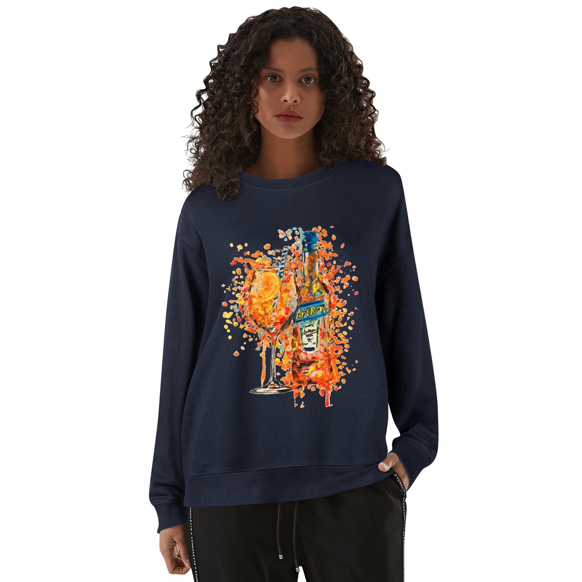 Sweatershirt Cotton Aperol carnival DrinkandArt