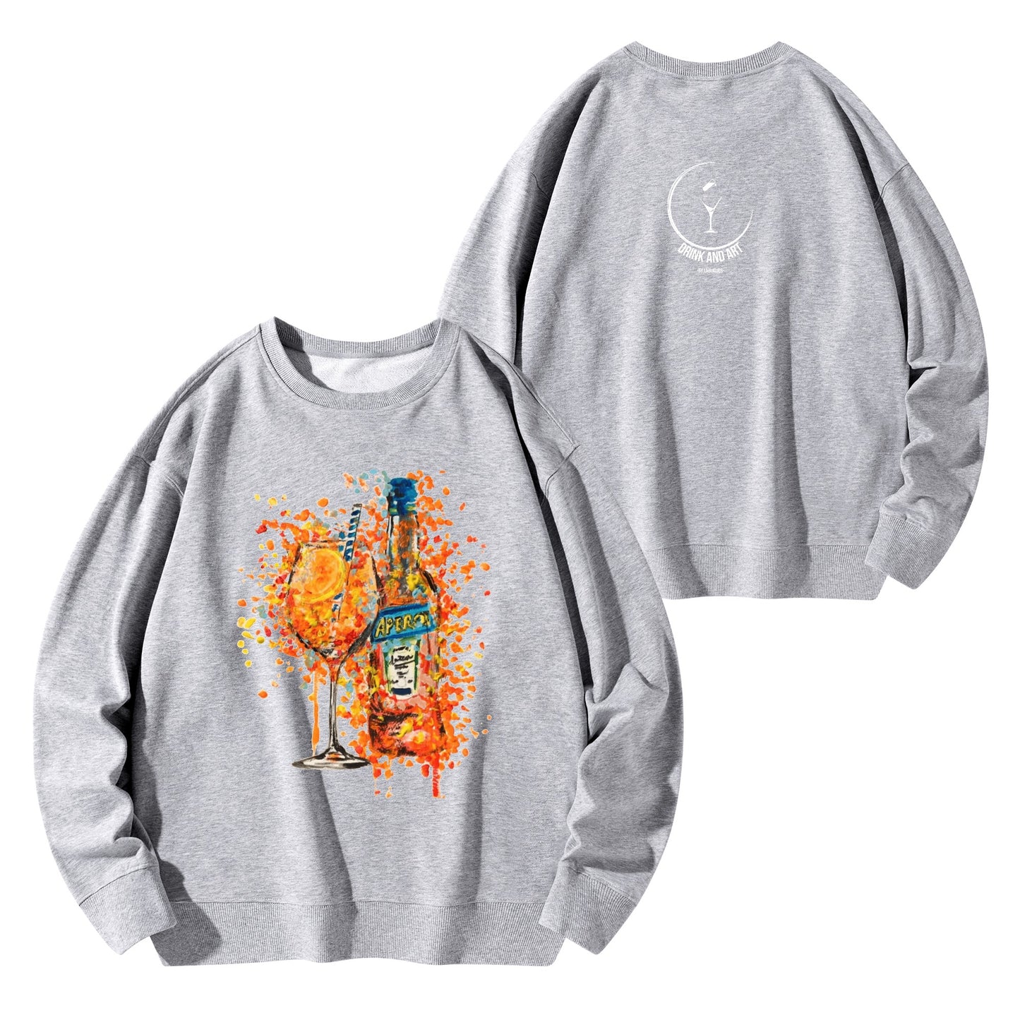 Sweatershirt Cotton Aperol carnival DrinkandArt