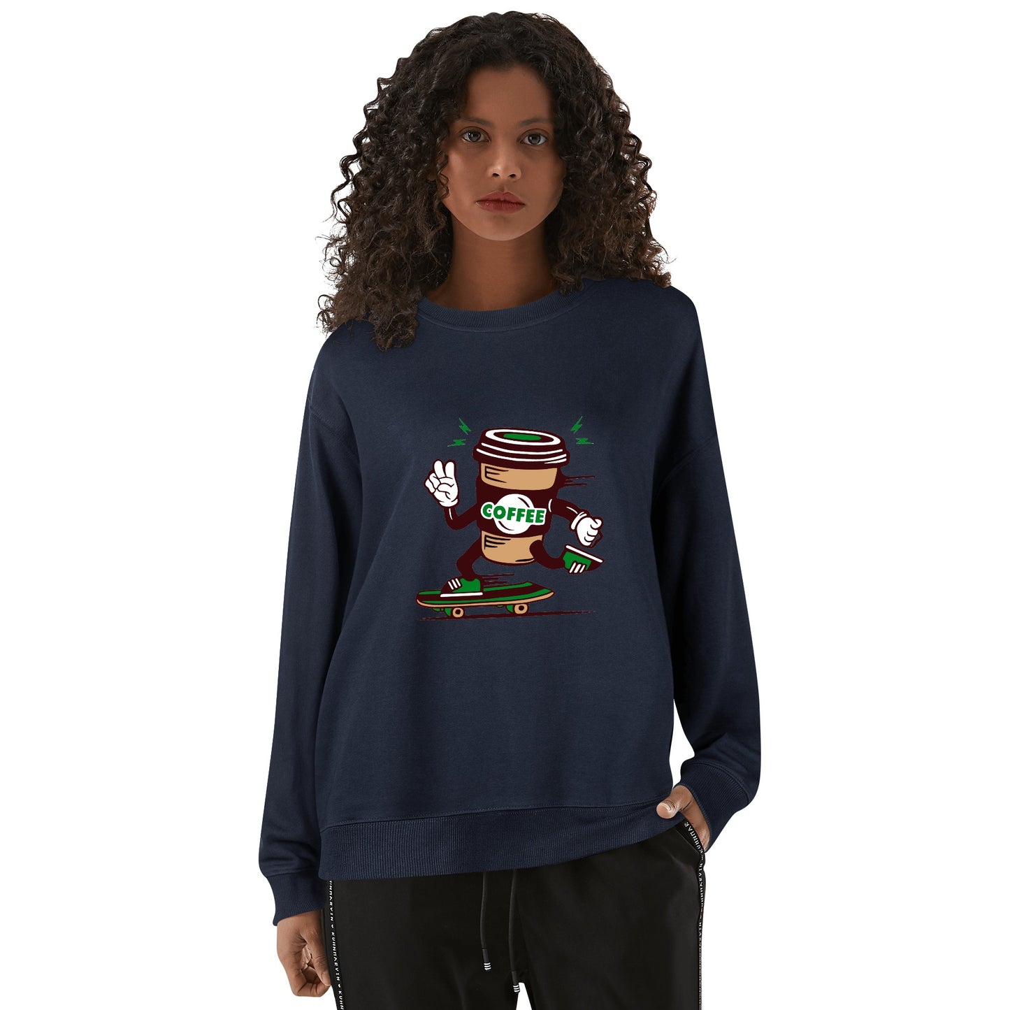 Sweatershirt Cotton coffee cup skateboarding DrinkandArt