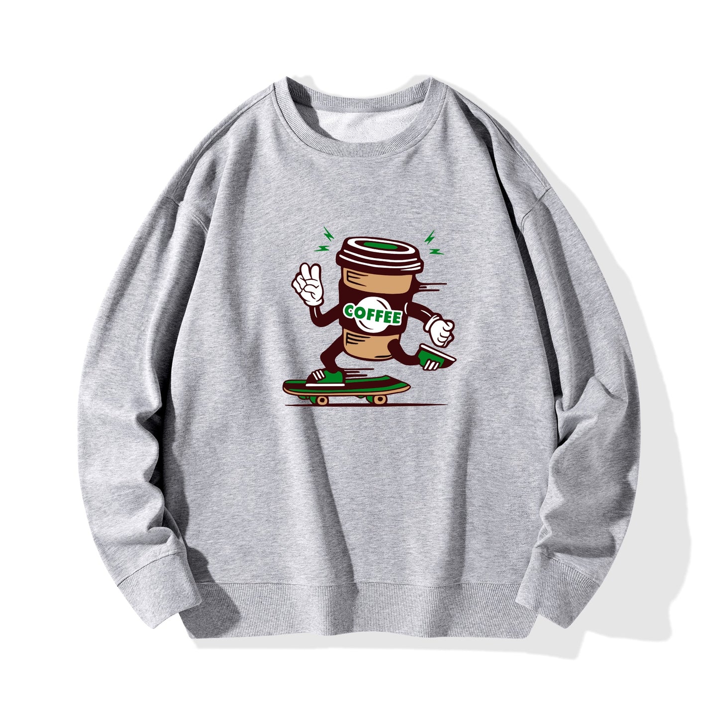 Sweatershirt Cotton coffee cup skateboarding DrinkandArt