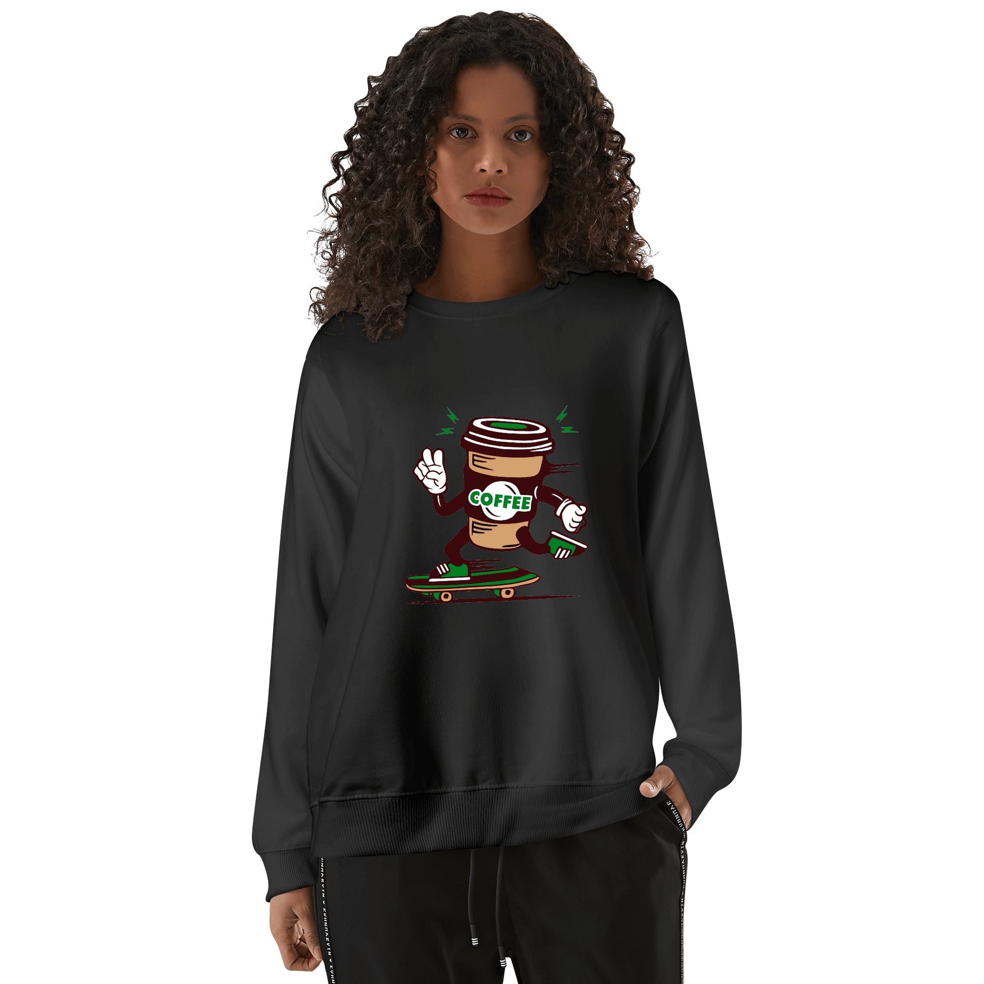 Sweatershirt Cotton coffee cup skateboarding DrinkandArt