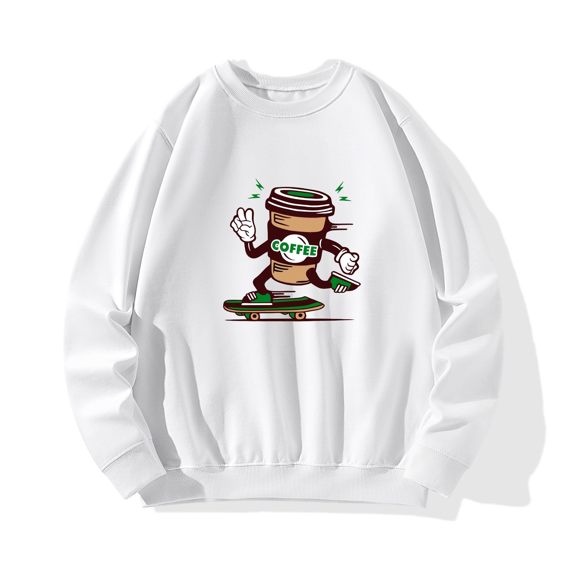 Sweatershirt Cotton coffee cup skateboarding DrinkandArt