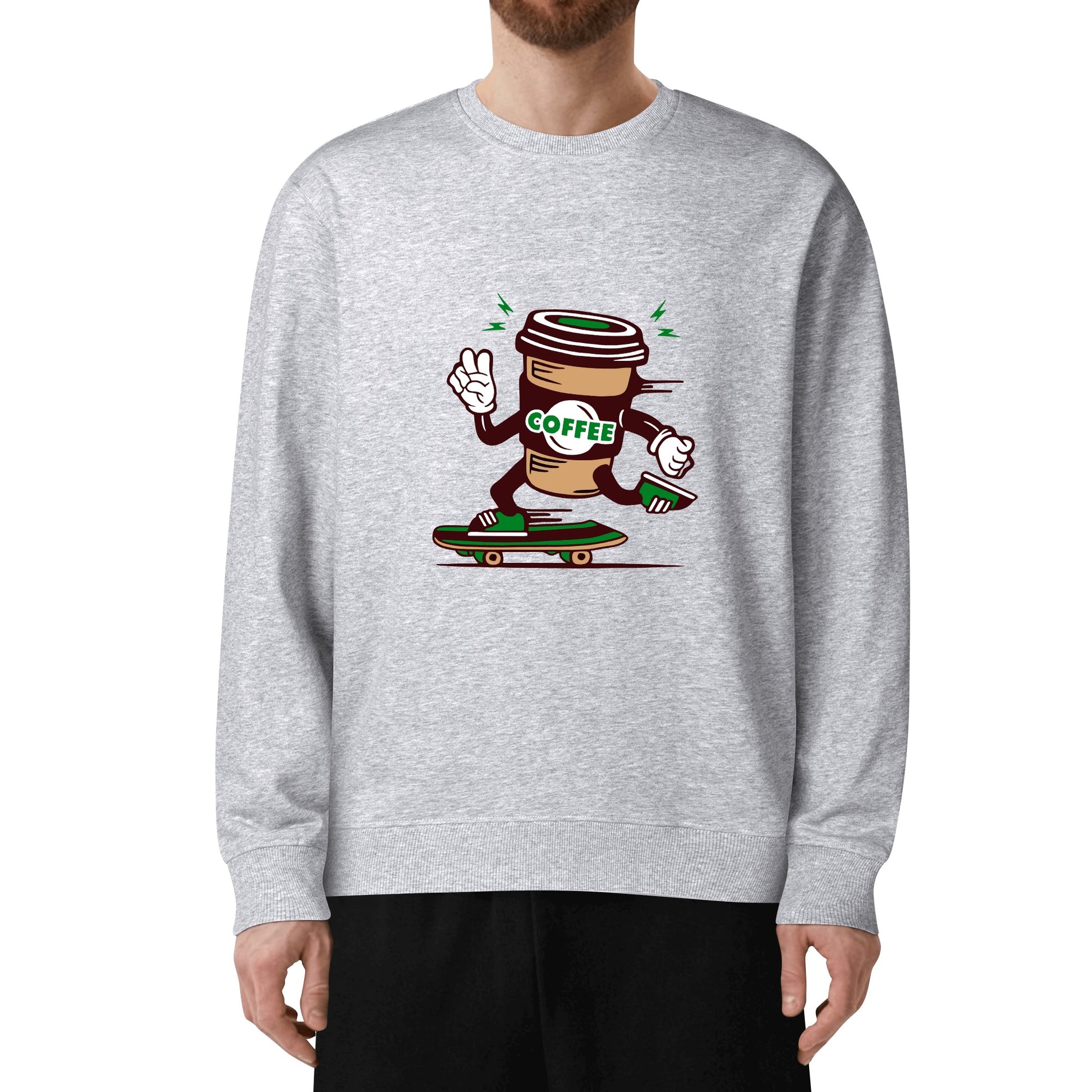 Sweatershirt Cotton coffee cup skateboarding DrinkandArt