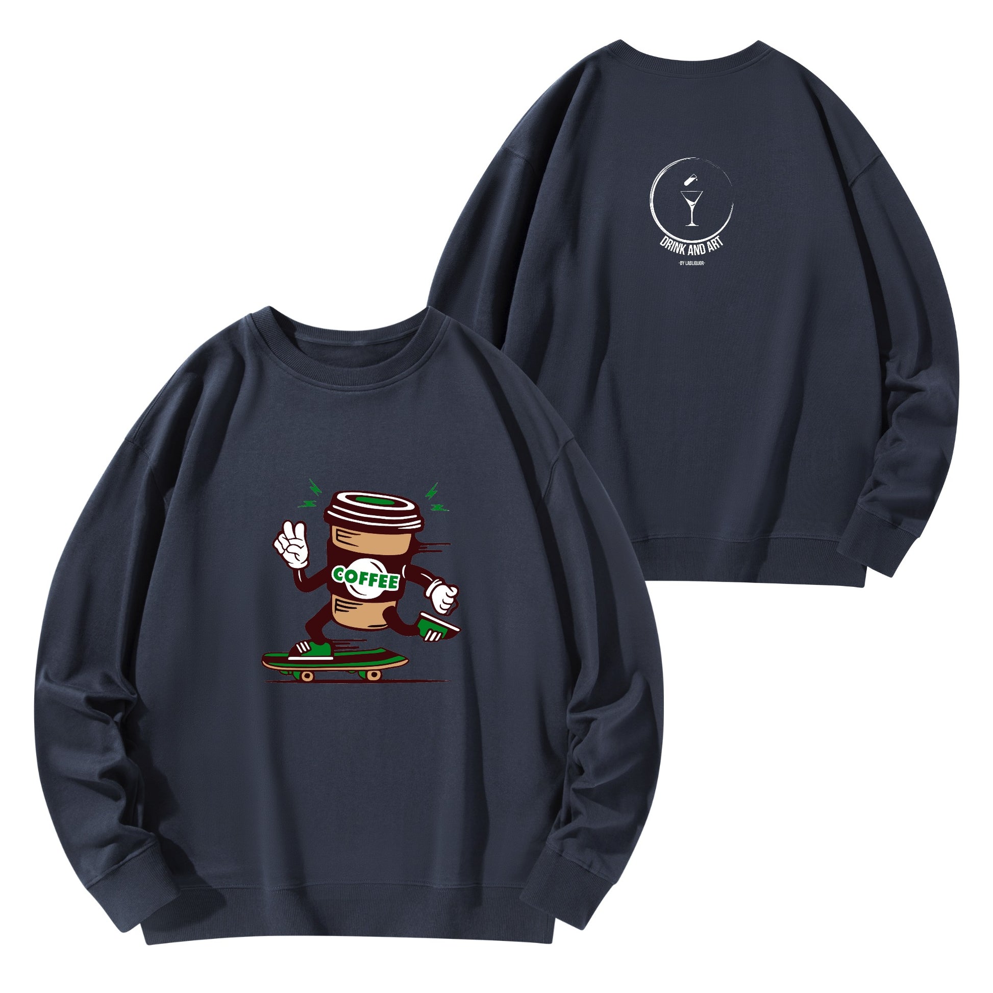 Sweatershirt Cotton coffee cup skateboarding DrinkandArt