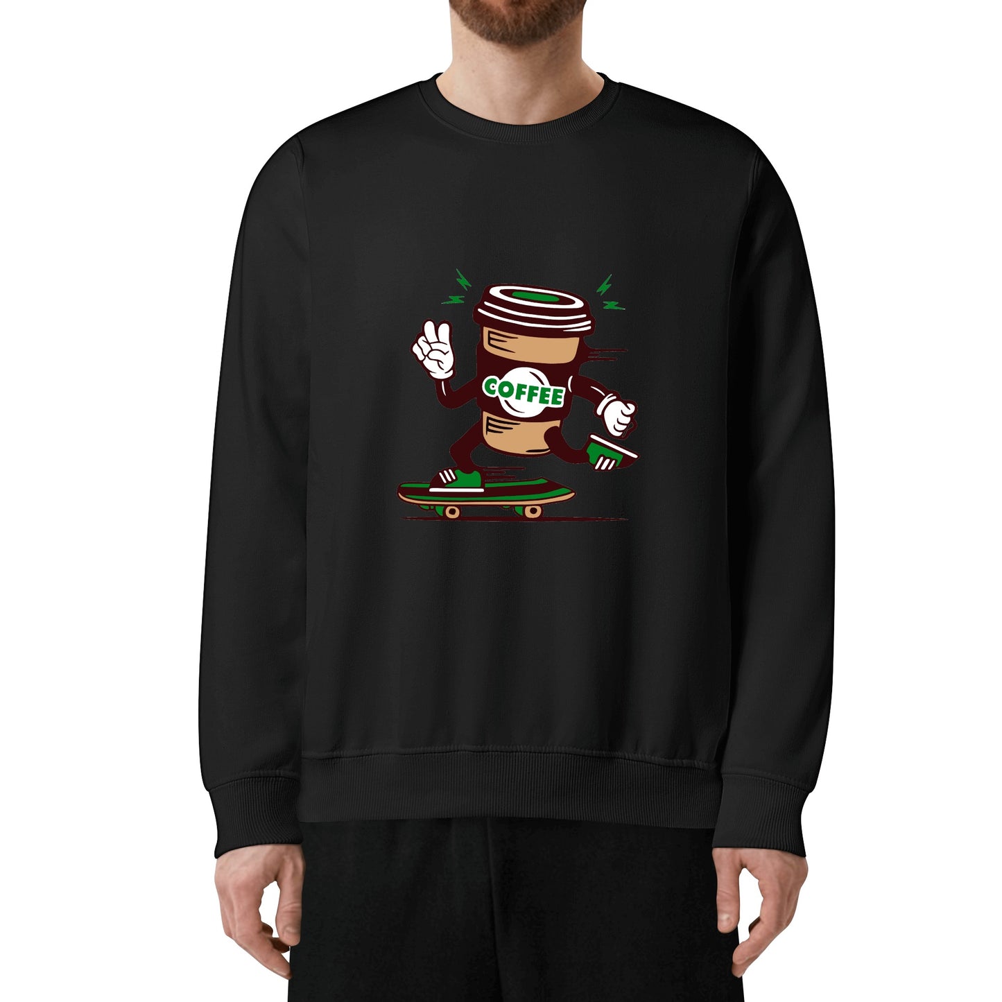 Sweatershirt Cotton coffee cup skateboarding DrinkandArt