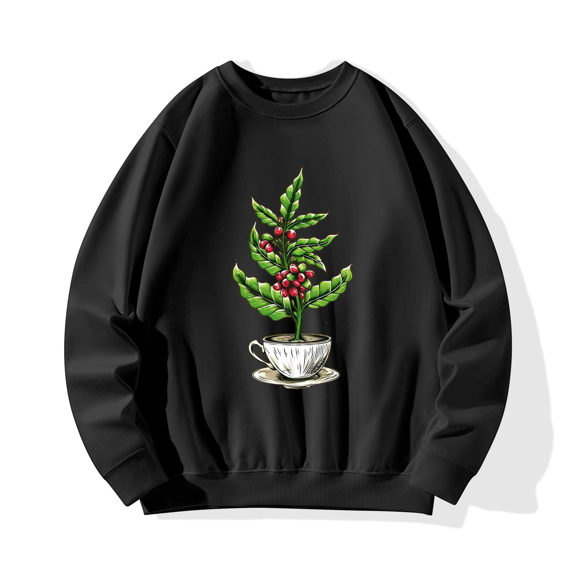 Sweatershirt Cotton coffee tree inside the cup DrinkandArt