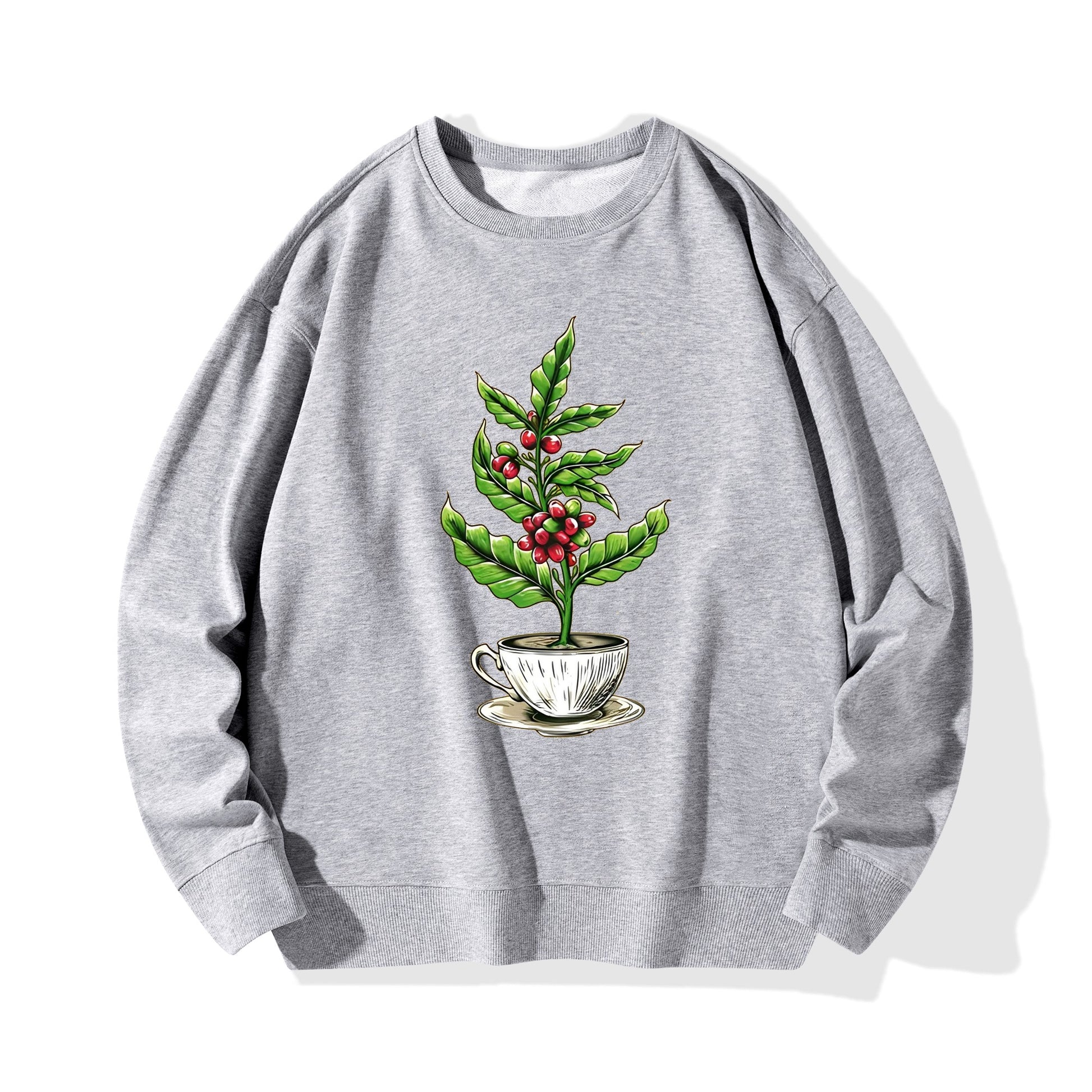 Sweatershirt Cotton coffee tree inside the cup DrinkandArt