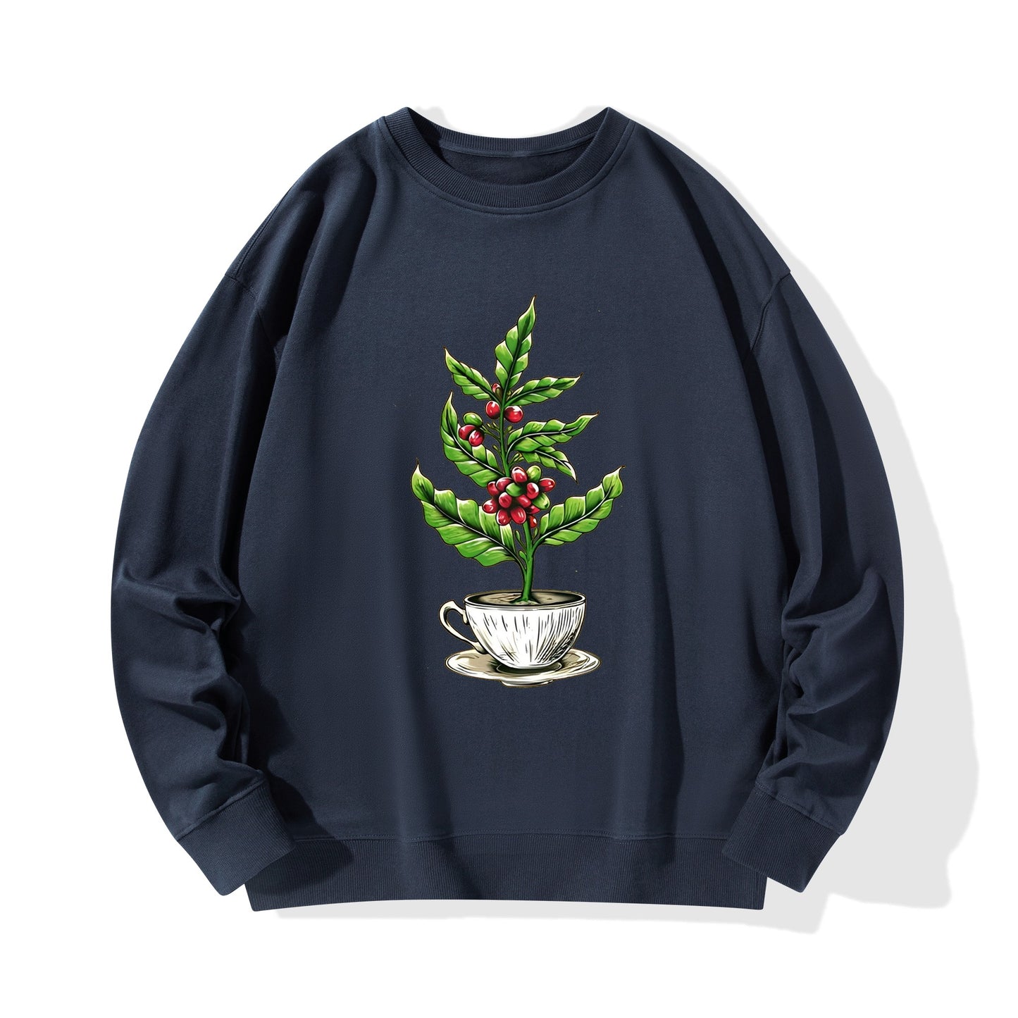 Sweatershirt Cotton coffee tree inside the cup DrinkandArt