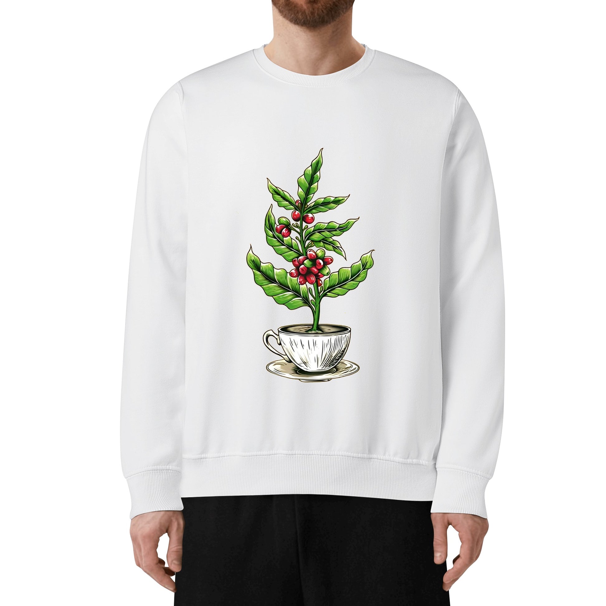 Sweatershirt Cotton coffee tree inside the cup DrinkandArt