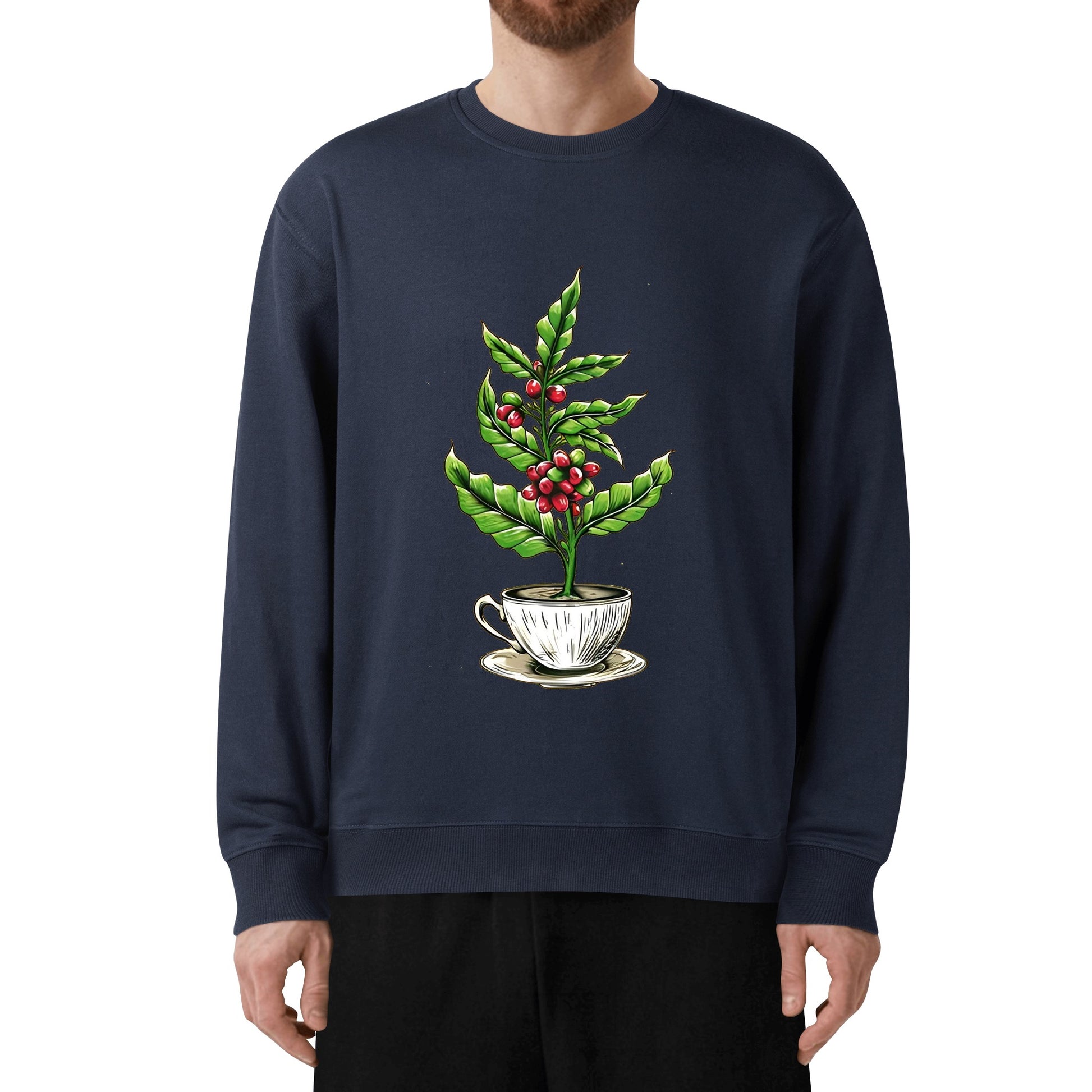 Sweatershirt Cotton coffee tree inside the cup DrinkandArt