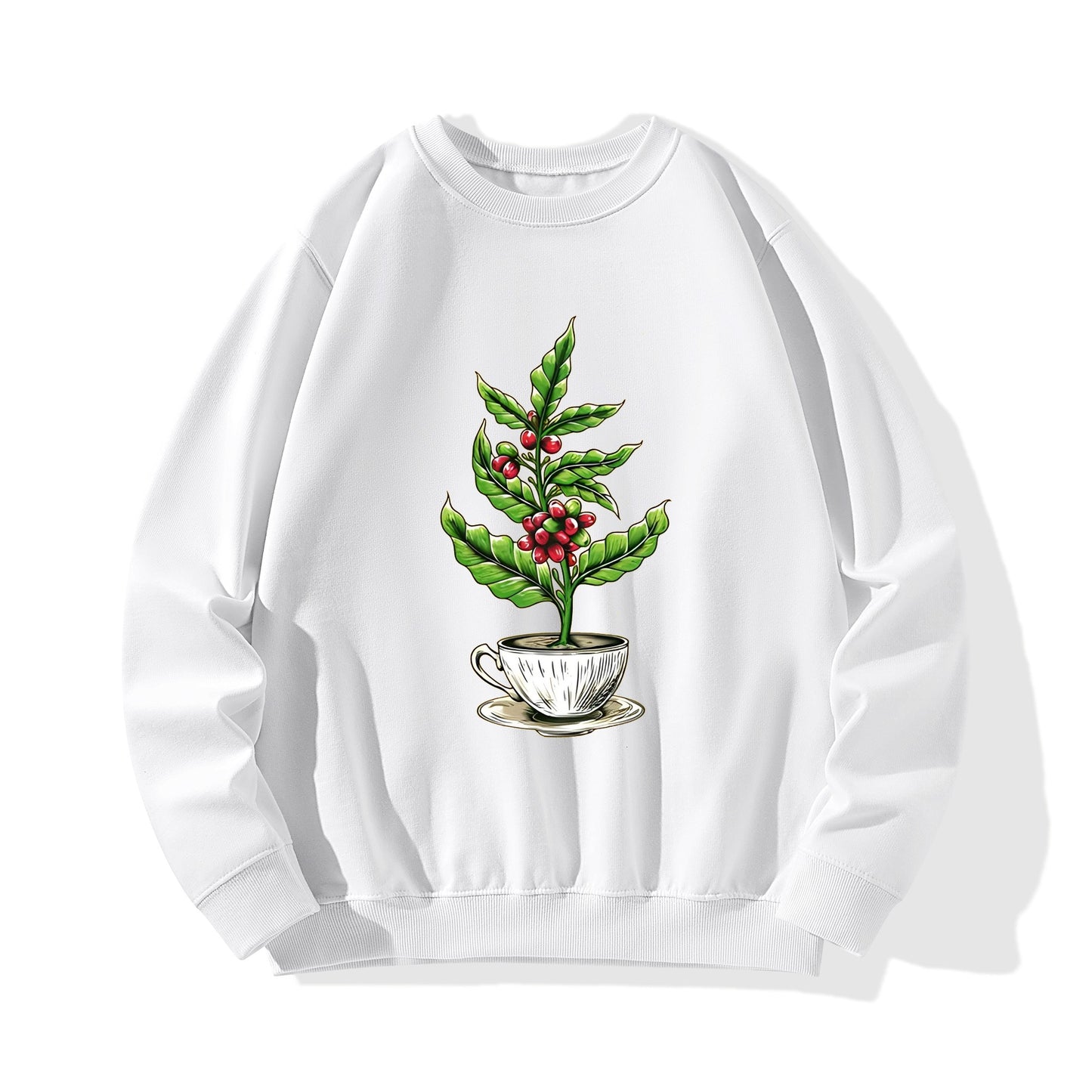 Sweatershirt Cotton coffee tree inside the cup DrinkandArt