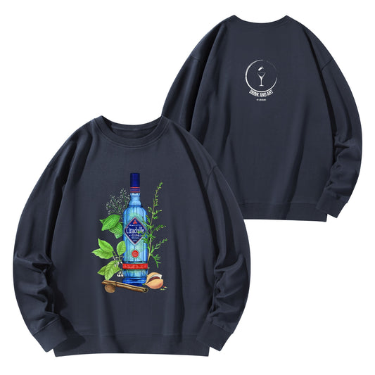 Sweatershirt Cotton gin Citadelle floral art DrinkandArt