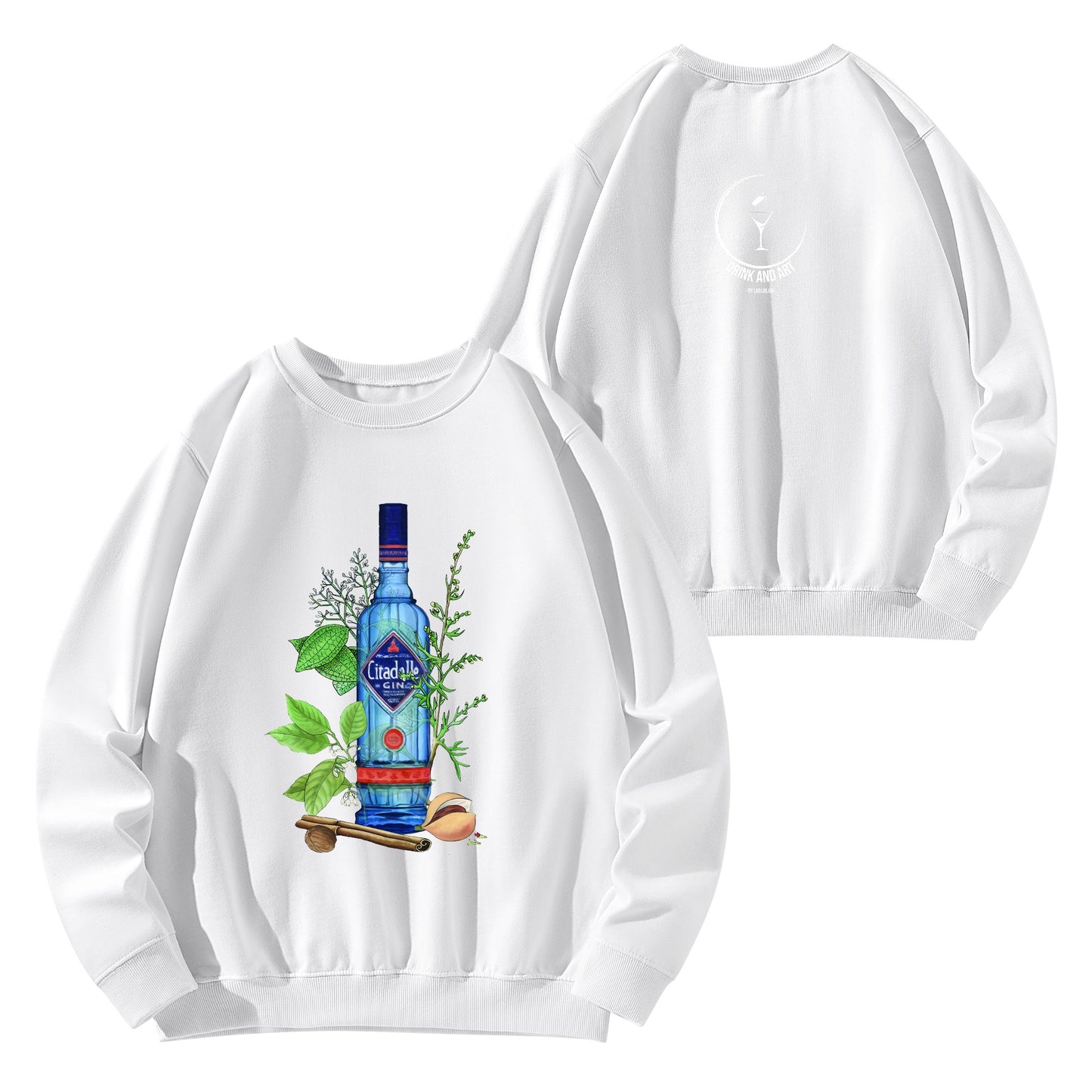 Sweatershirt Cotton gin Citadelle floral art DrinkandArt