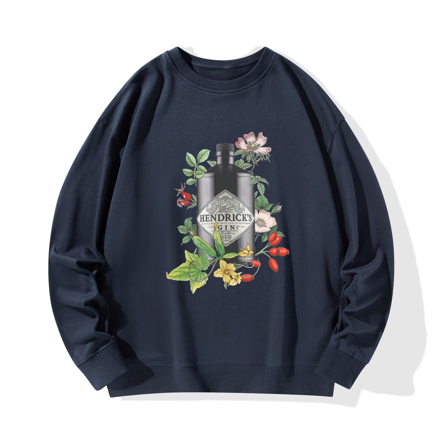 Sweatershirt Cotton gin Hendrick's floral art DrinkandArt