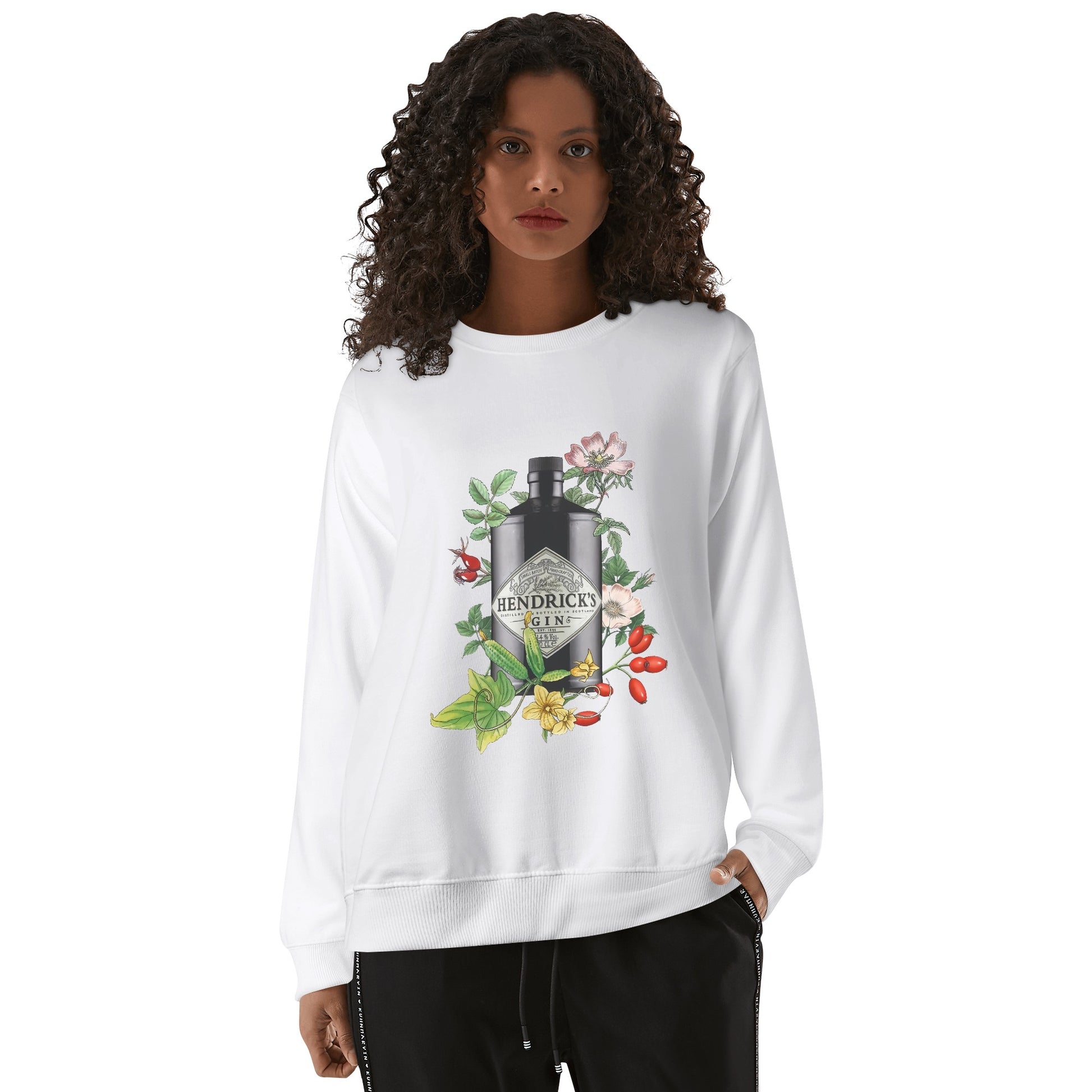 Sweatershirt Cotton gin Hendrick's floral art DrinkandArt