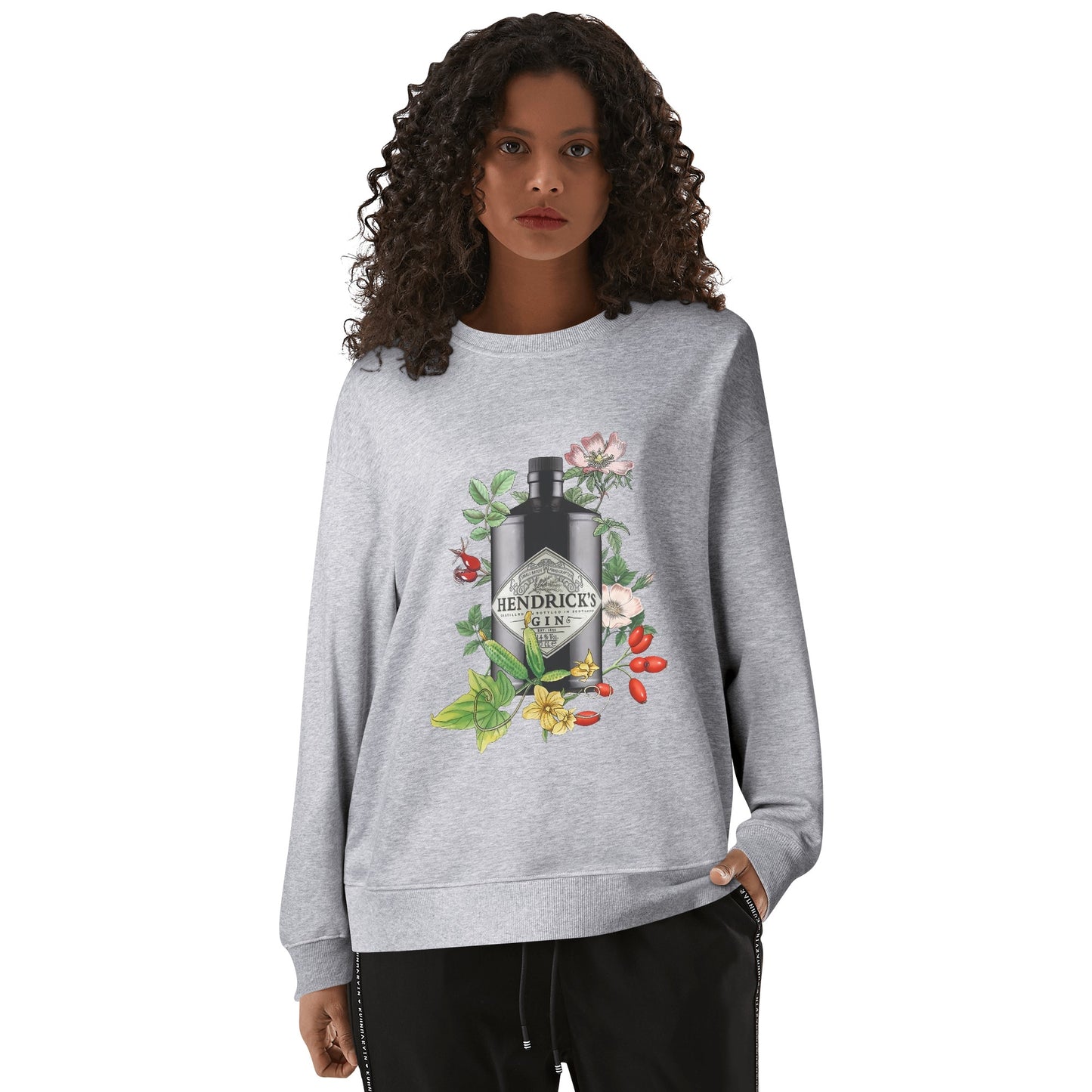 Sweatershirt Cotton gin Hendrick's floral art DrinkandArt