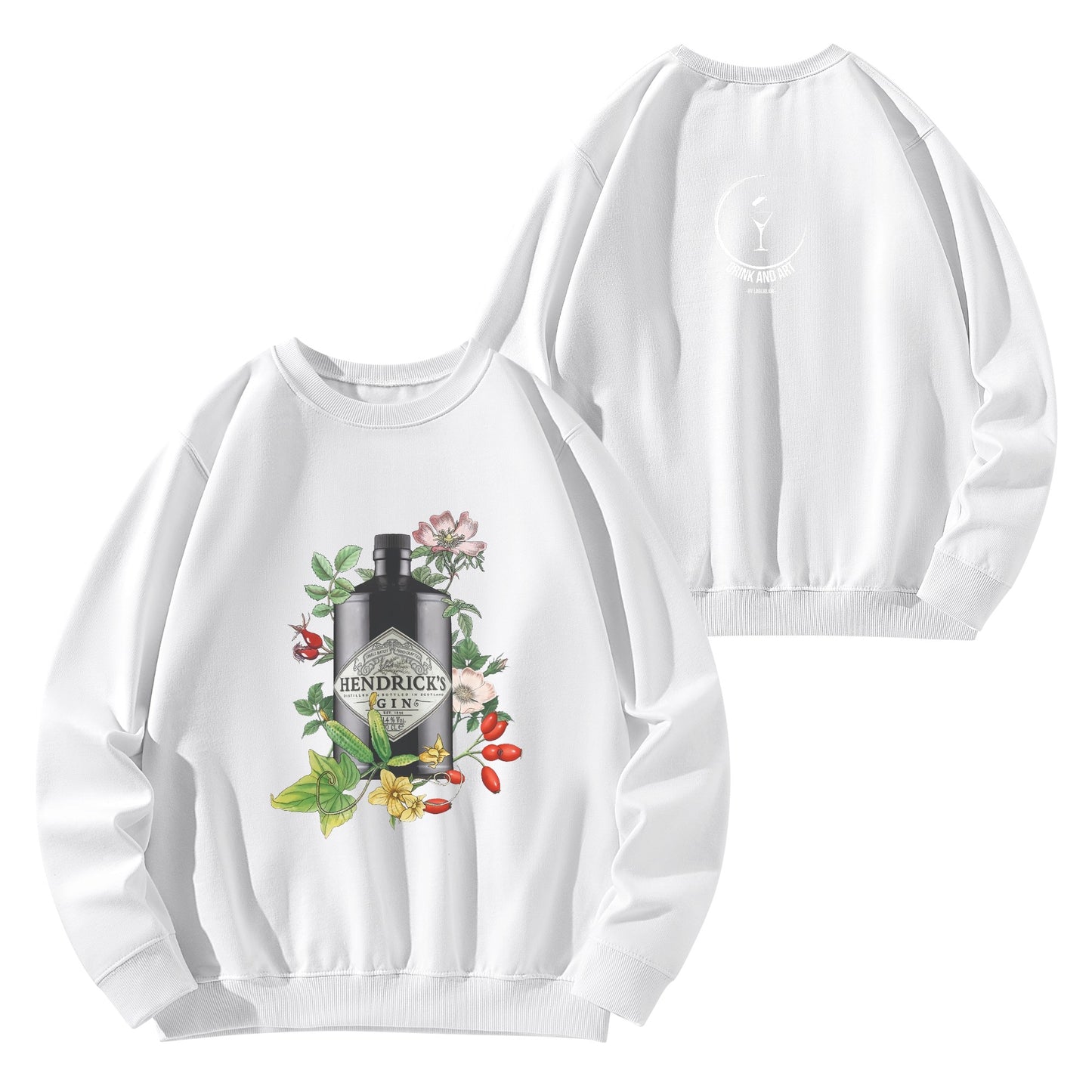 Sweatershirt Cotton gin Hendrick's floral art DrinkandArt