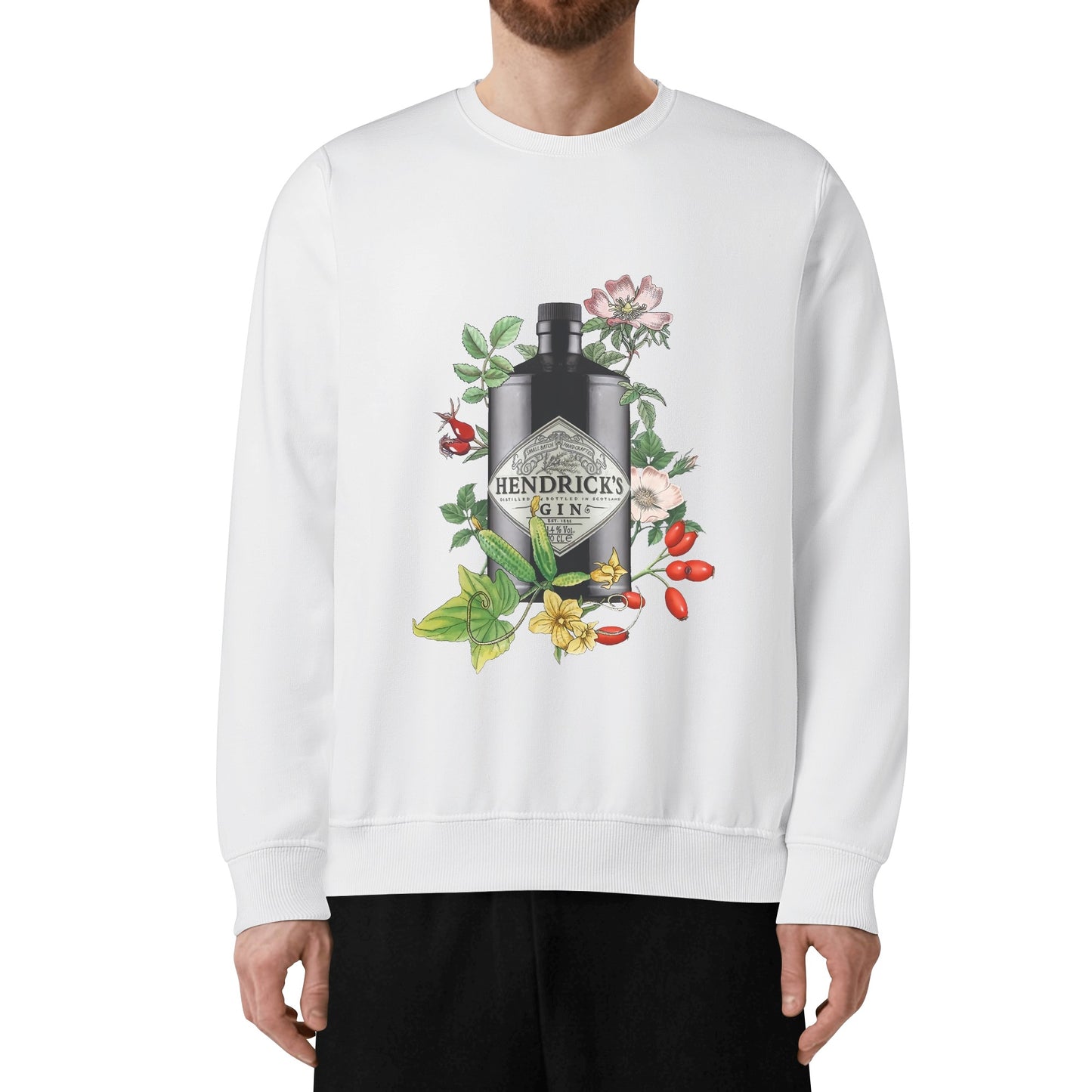 Sweatershirt Cotton gin Hendrick's floral art DrinkandArt