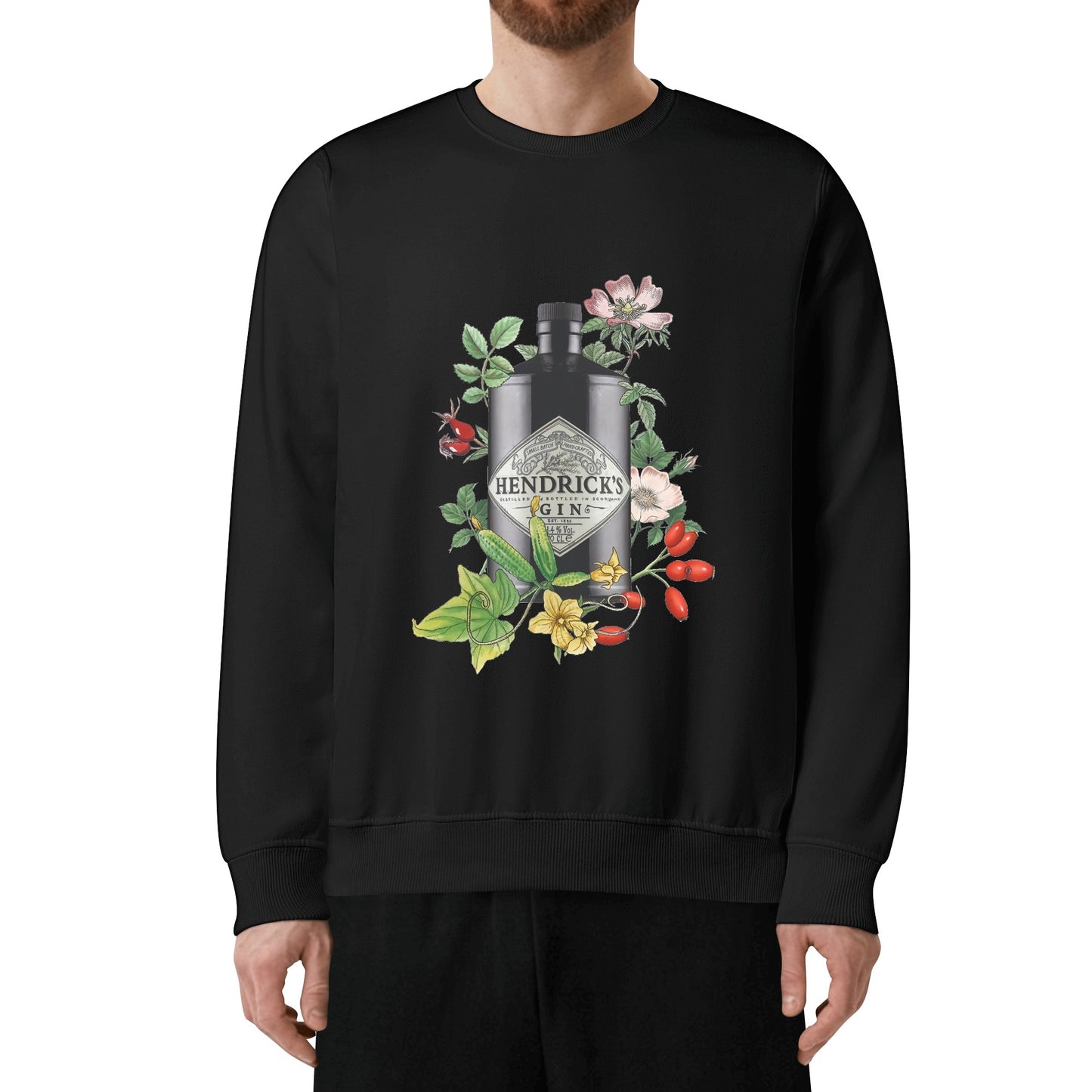 Sweatershirt Cotton gin Hendrick's floral art DrinkandArt