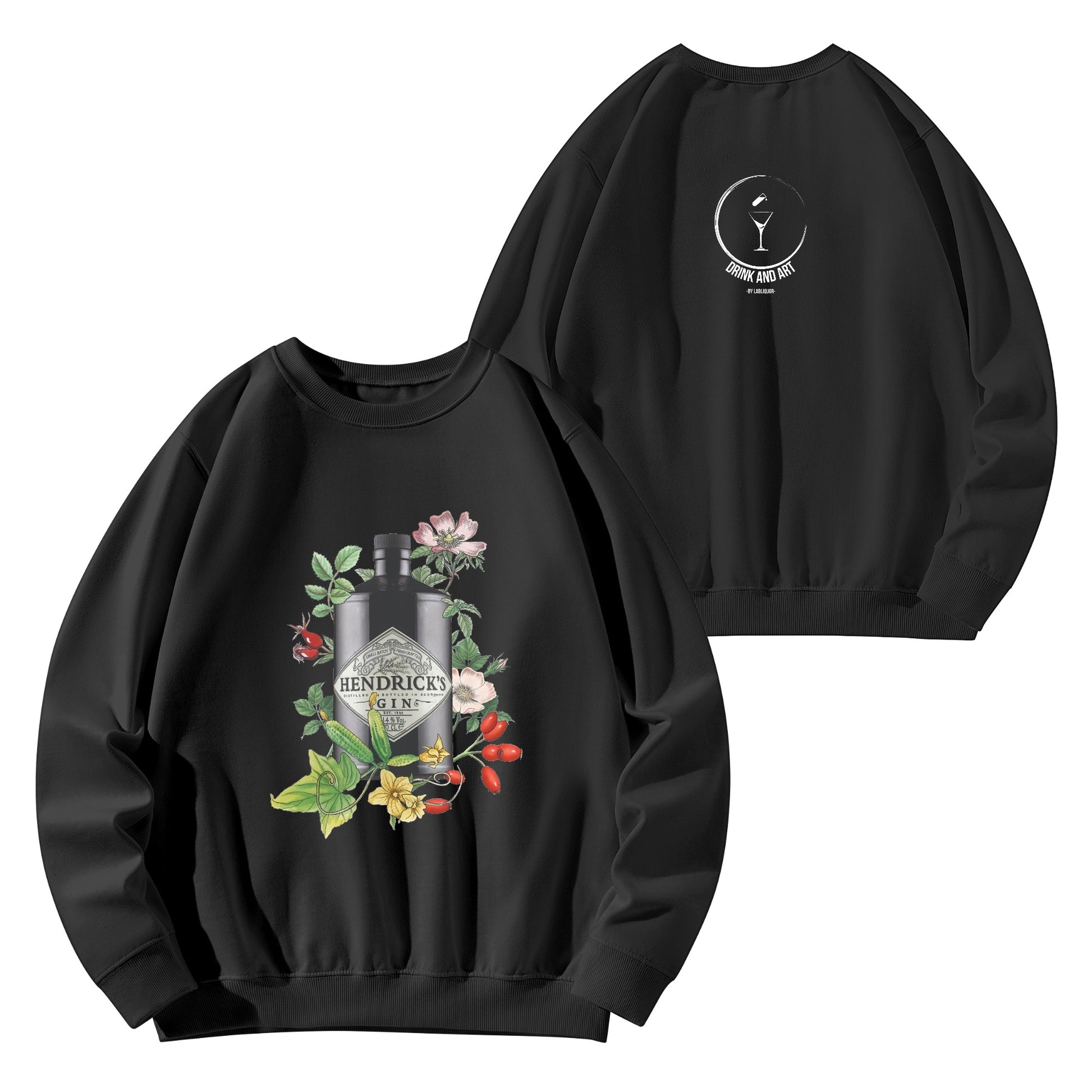 Sweatershirt Cotton gin Hendrick's floral art DrinkandArt