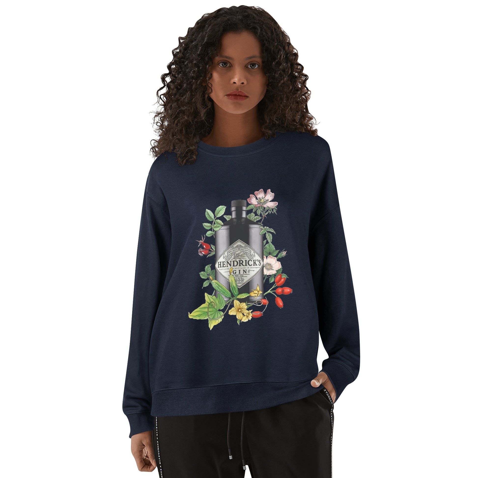 Sweatershirt Cotton gin Hendrick's floral art DrinkandArt