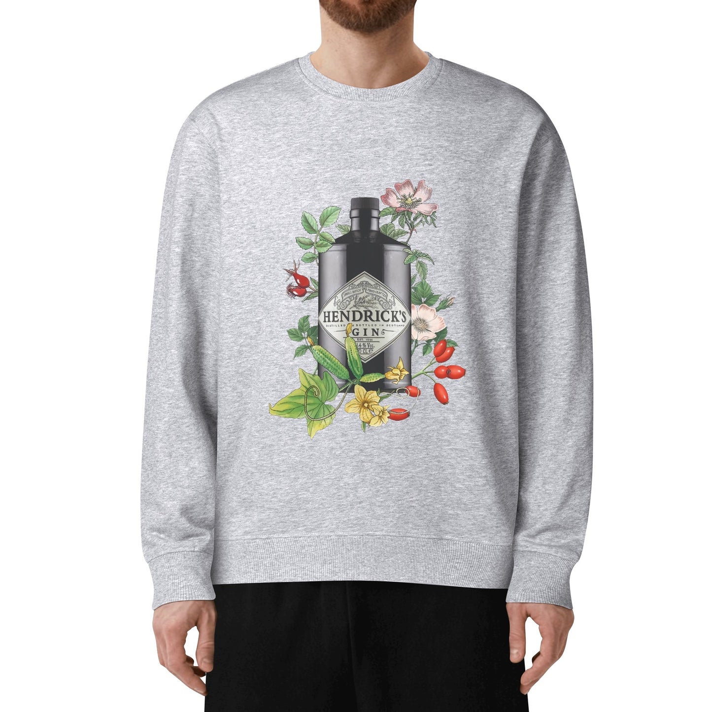 Sweatershirt Cotton gin Hendrick's floral art DrinkandArt