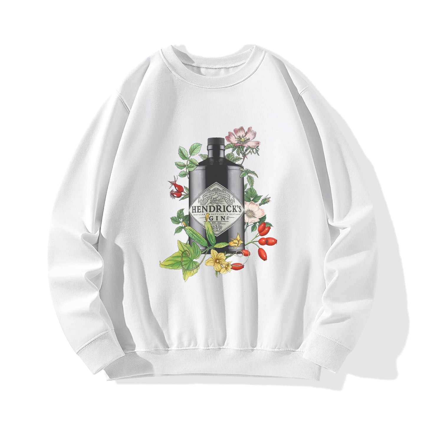 Sweatershirt Cotton gin Hendrick's floral art DrinkandArt