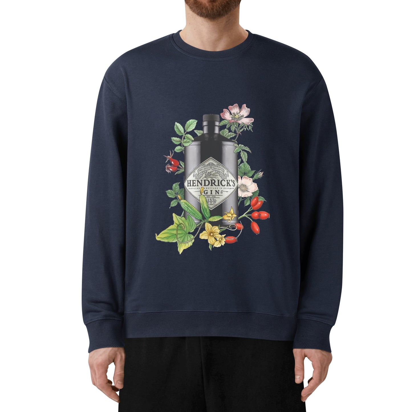 Sweatershirt Cotton gin Hendrick's floral art DrinkandArt