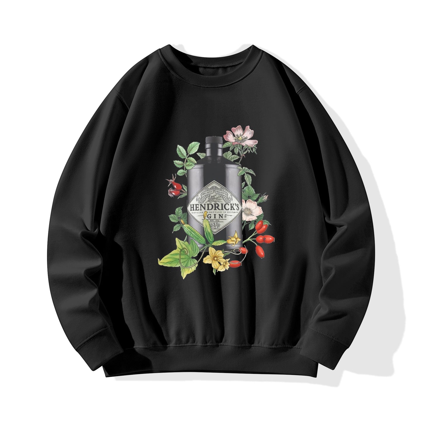 Sweatershirt Cotton gin Hendrick's floral art DrinkandArt