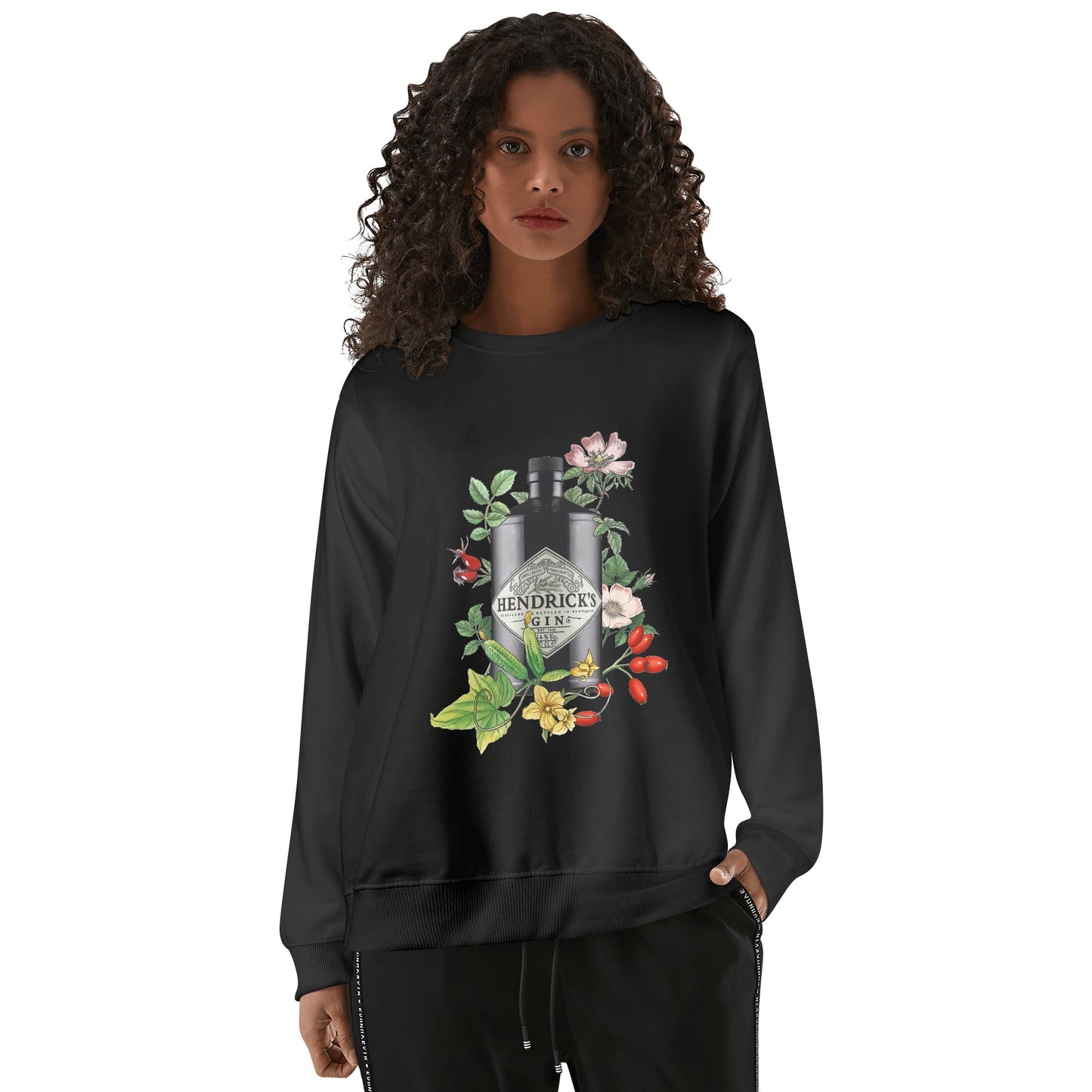 Sweatershirt Cotton gin Hendrick's floral art DrinkandArt