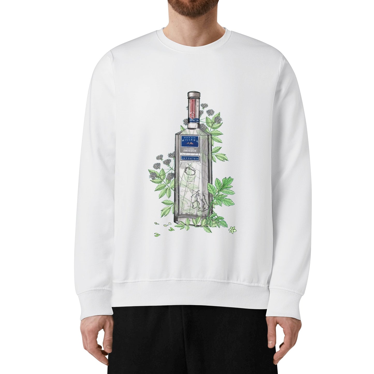 Sweatershirt Cotton gin Martin Miller's floral art DrinkandArt