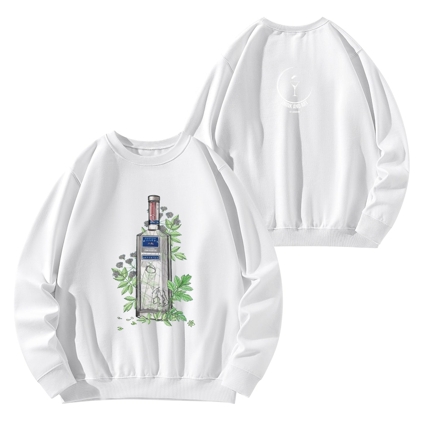 Sweatershirt Cotton gin Martin Miller's floral art DrinkandArt