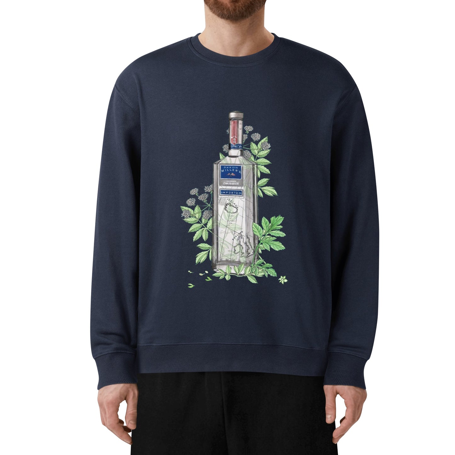 Sweatershirt Cotton gin Martin Miller's floral art DrinkandArt