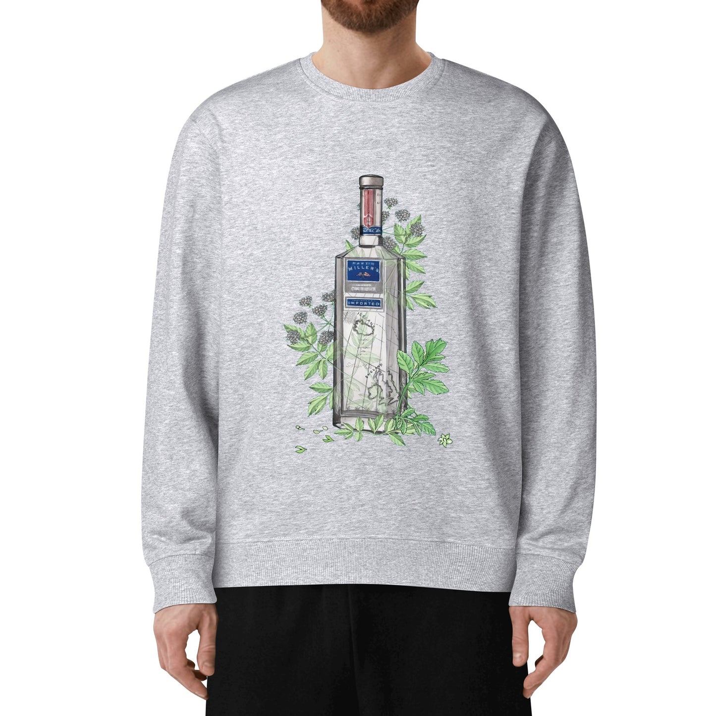 Sweatershirt Cotton gin Martin Miller's floral art DrinkandArt